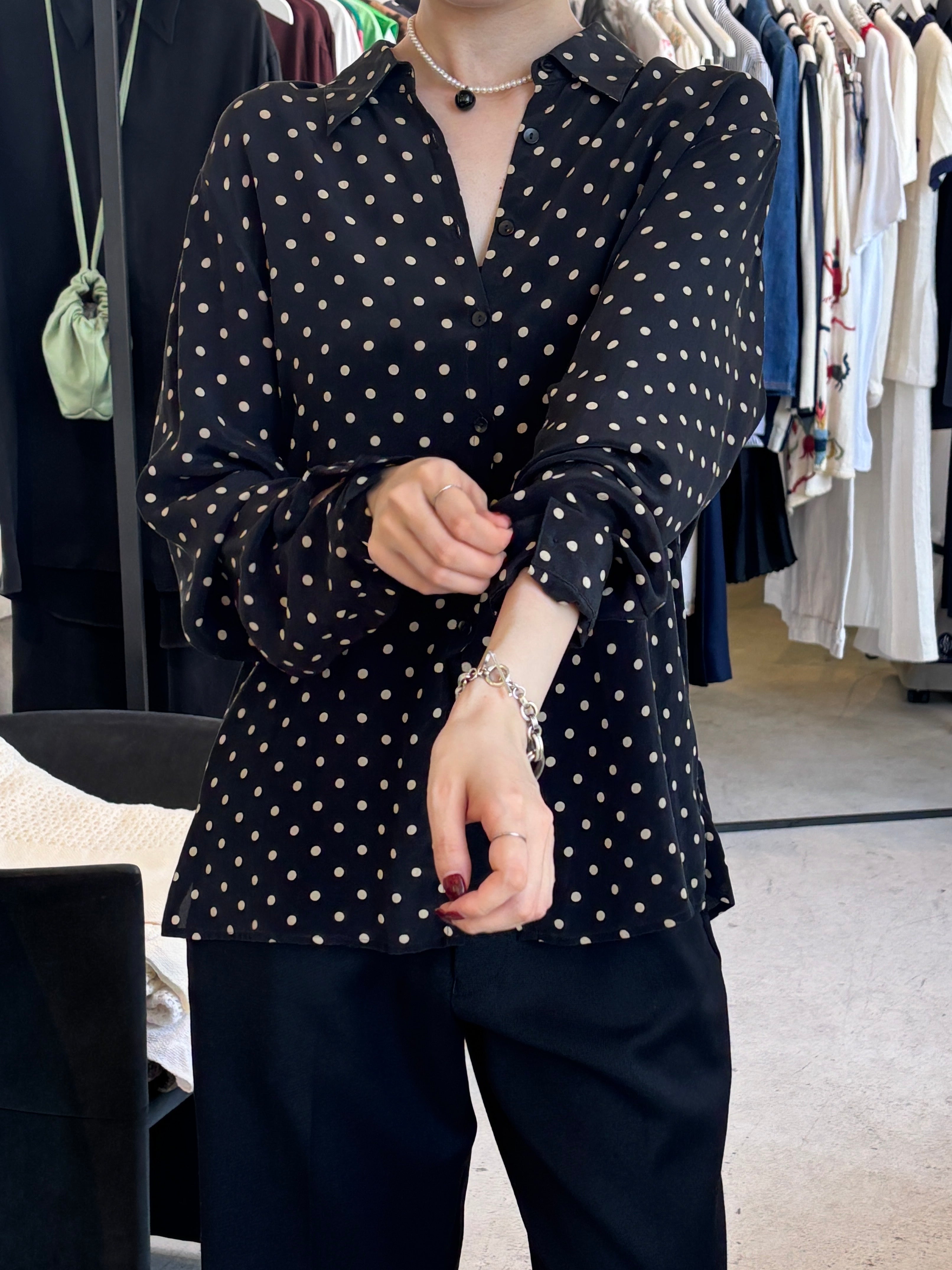 100% Silk Polka Dot Shirt