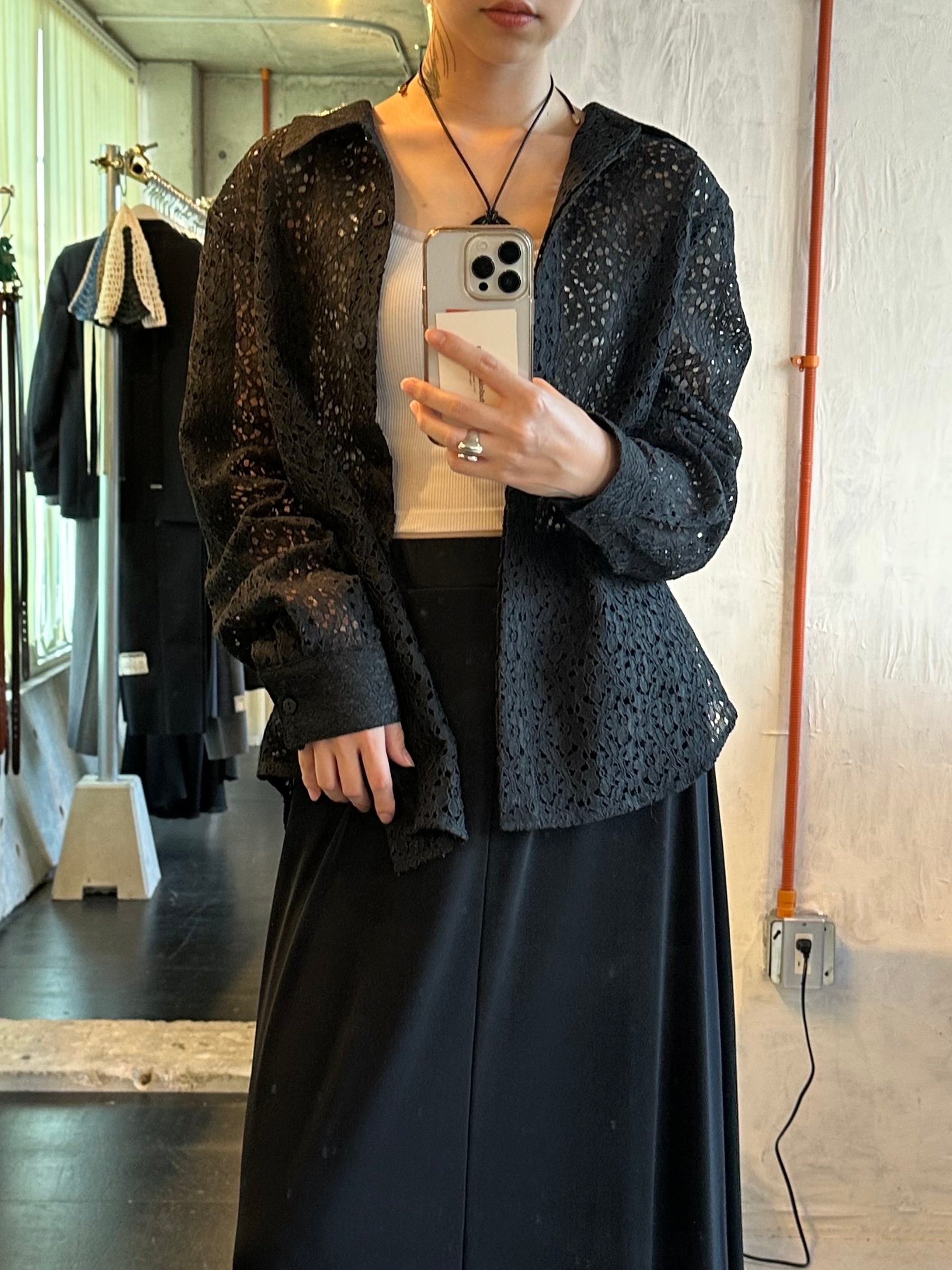 Sheer Black Lace Shirt