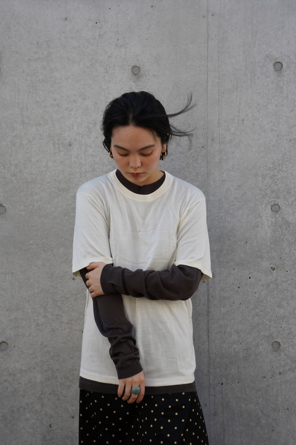 100% Washable Silk Tee S/S - Ivory