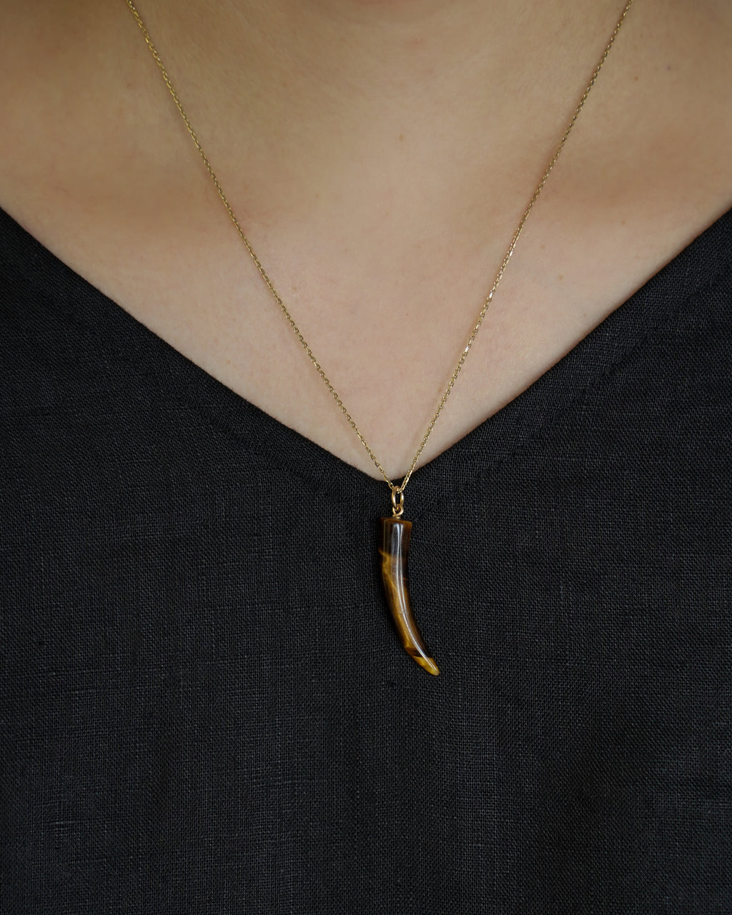 Tiger Eye Horn Charm