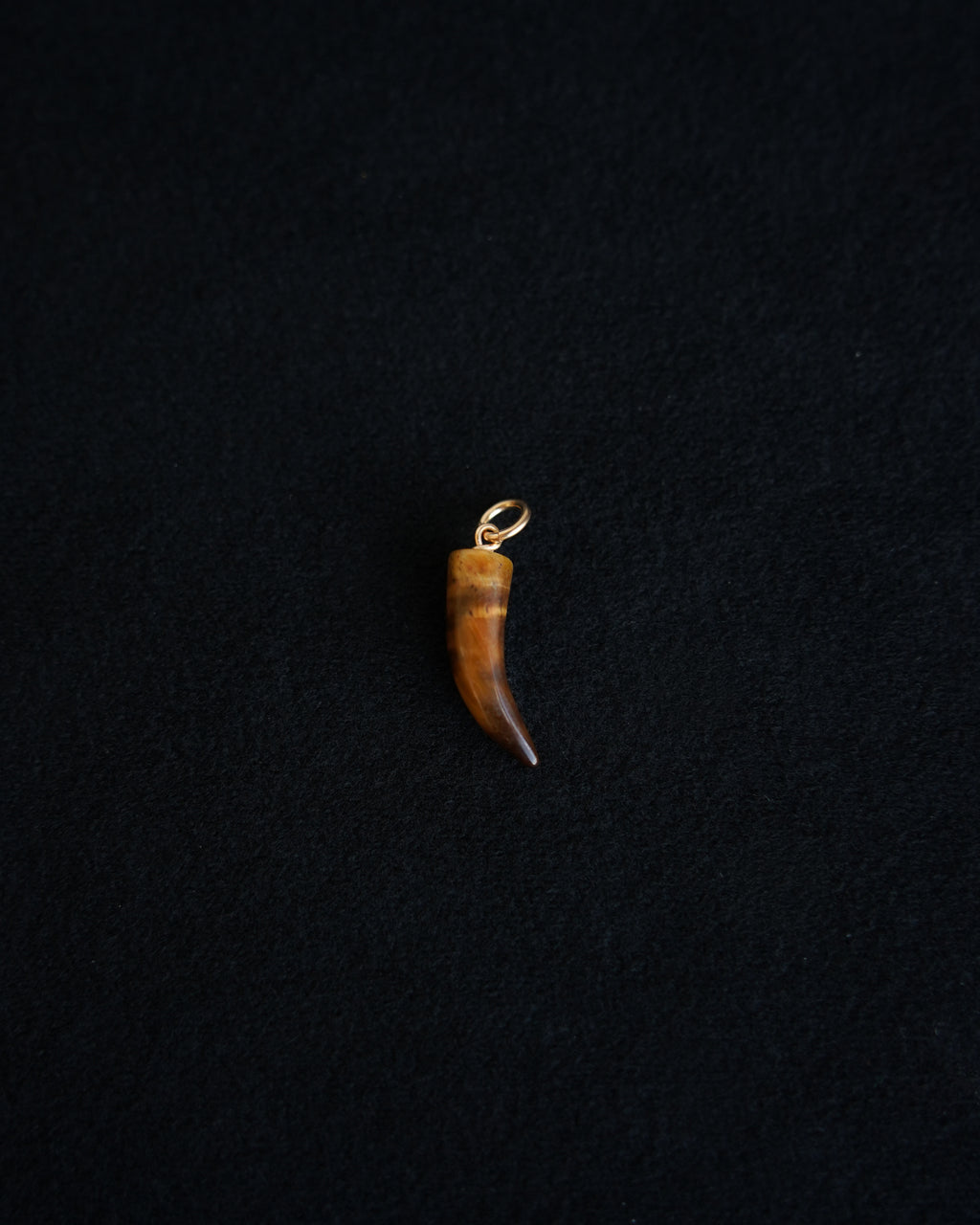 Small Tiger Eye Horn Charm
