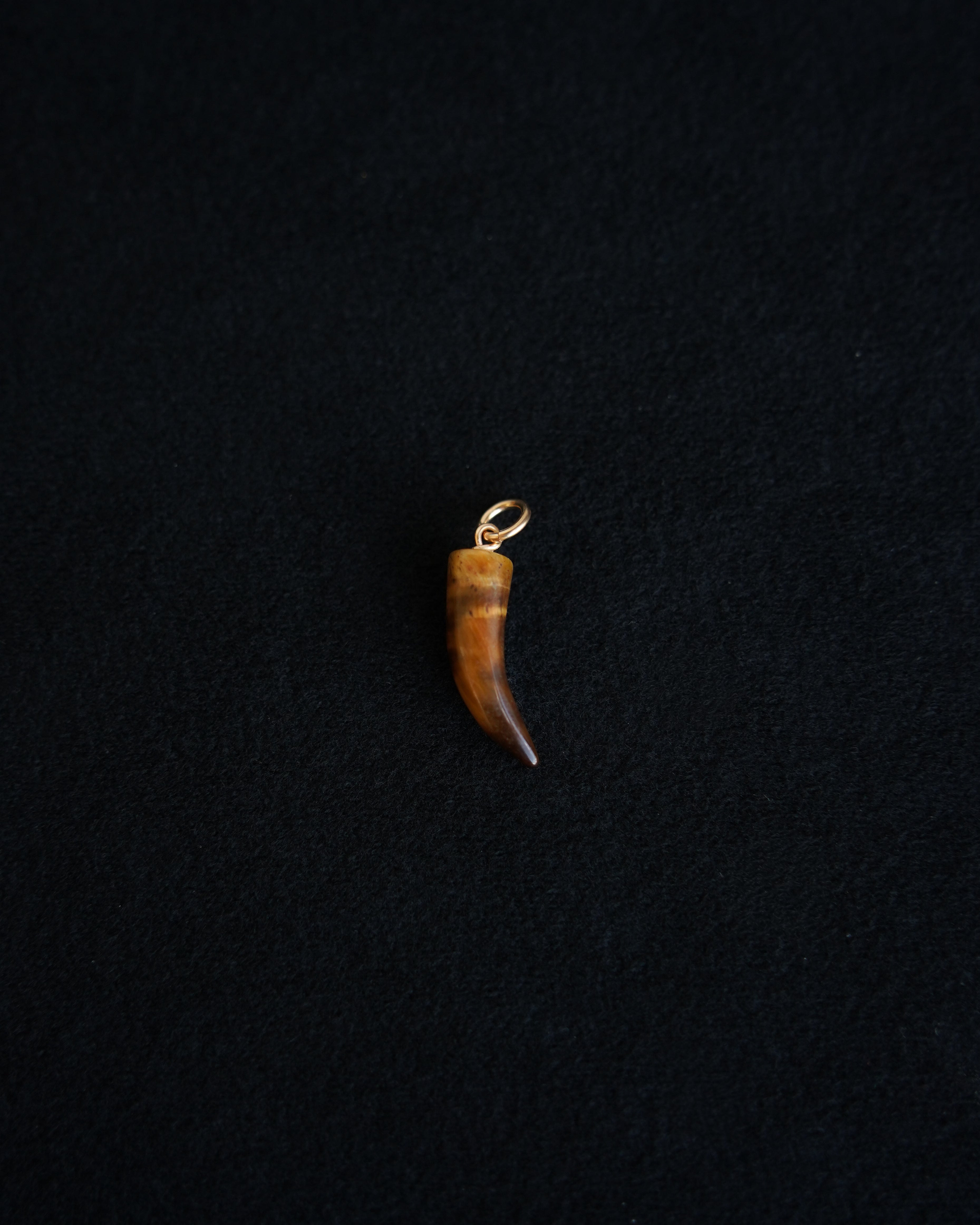 Small Tiger Eye Horn Charm