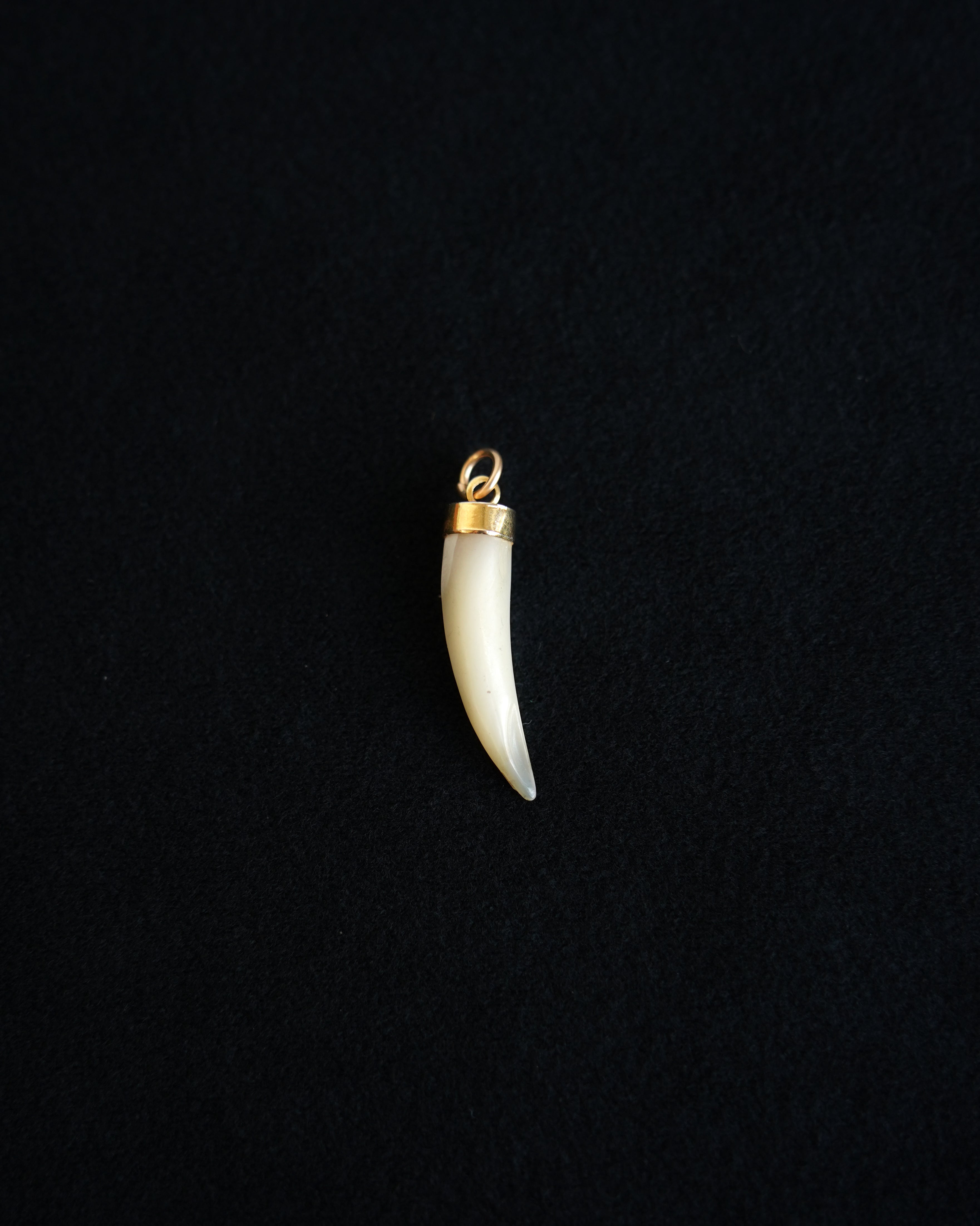 White Agate Horn Charm