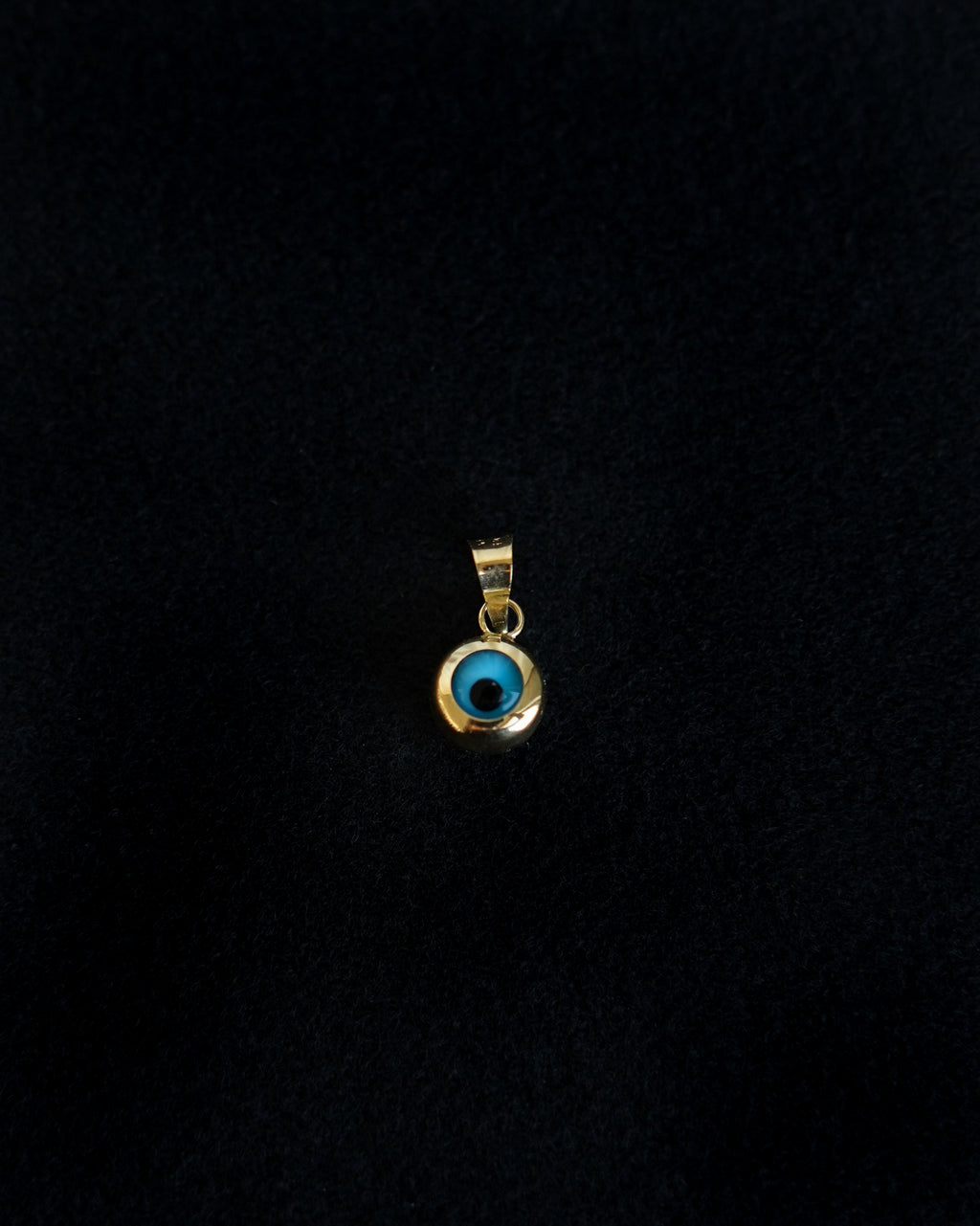 14K Gold Blue Eye Charm