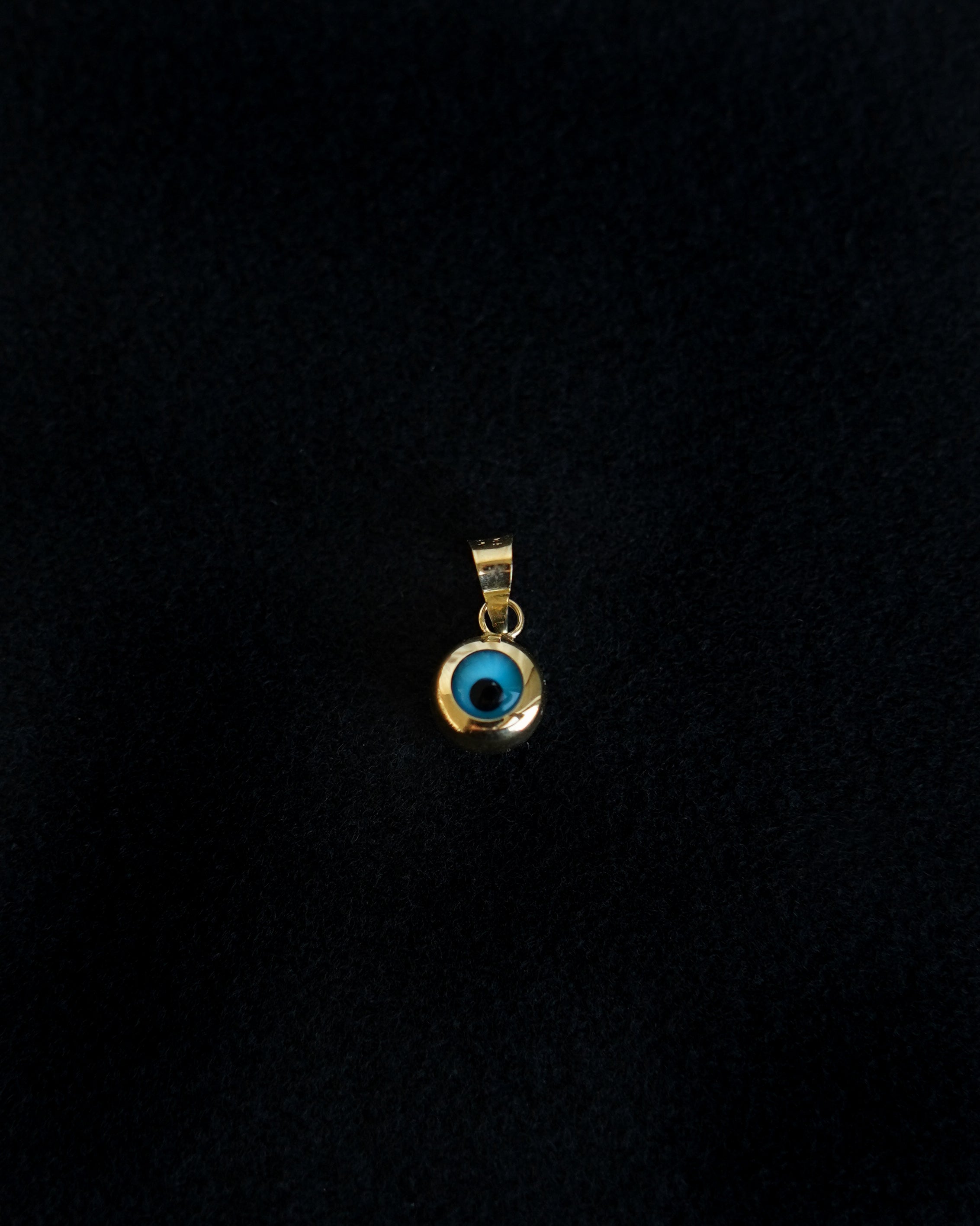 14K Gold Blue Eye Charm