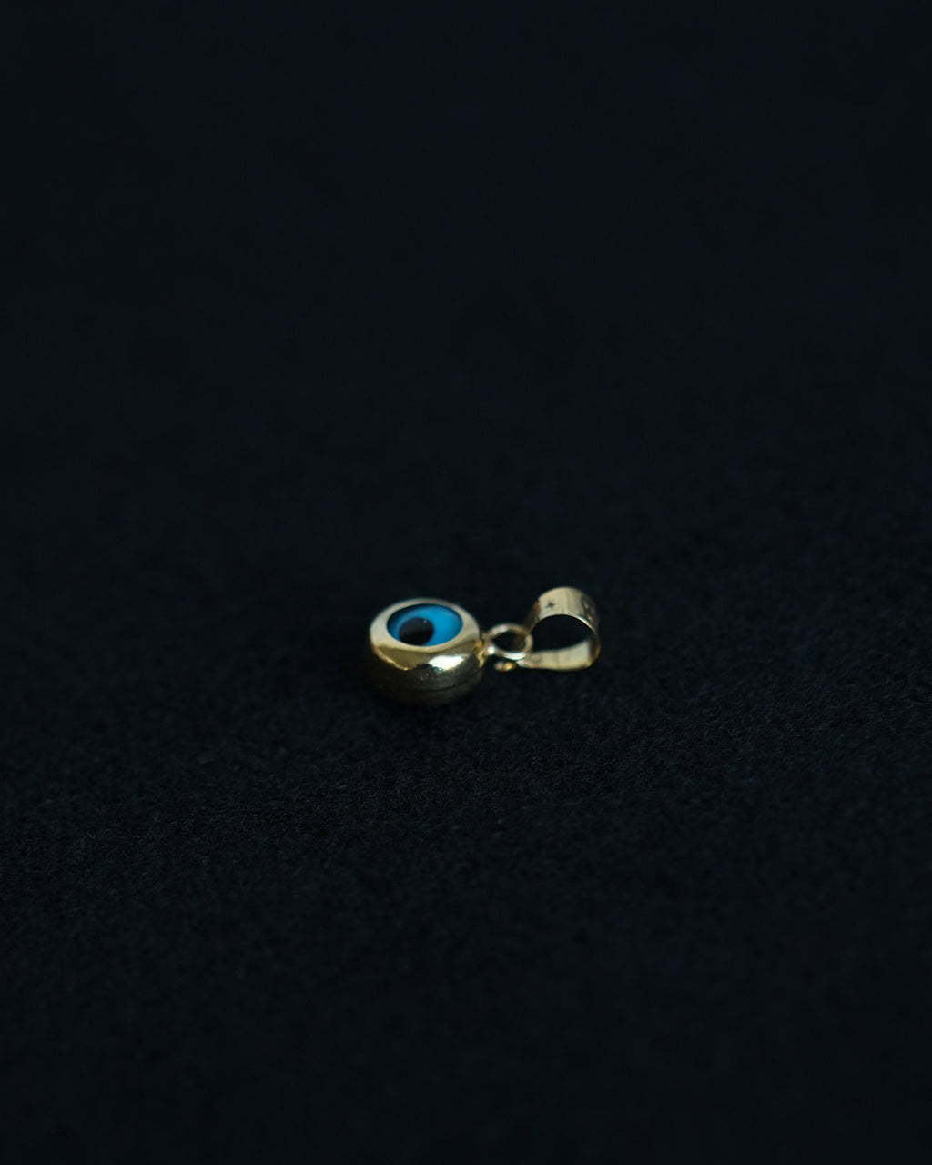 14K Gold Blue Eye Charm
