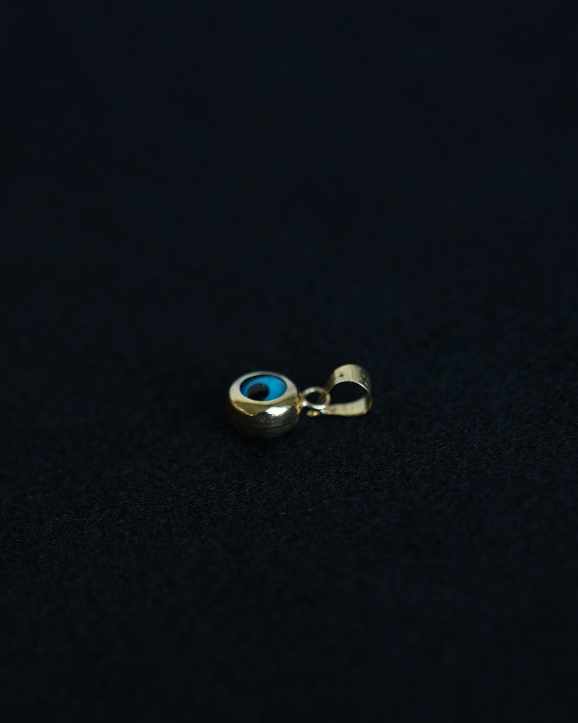 14K Gold Blue Eye Charm