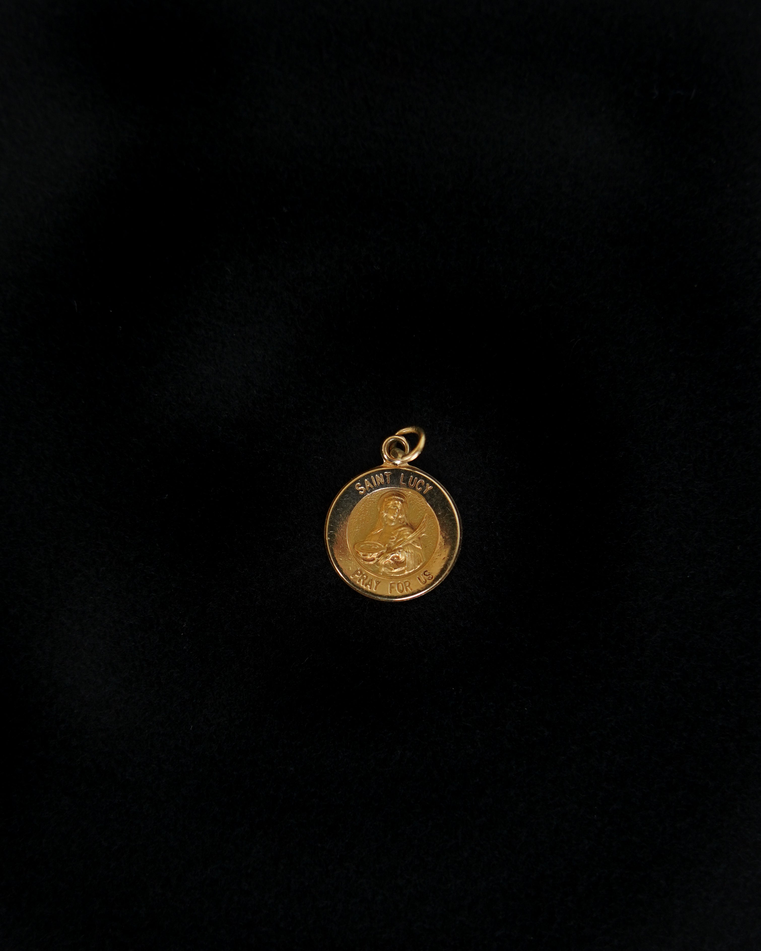 14K Saint Lucy "Pray for us" Charm