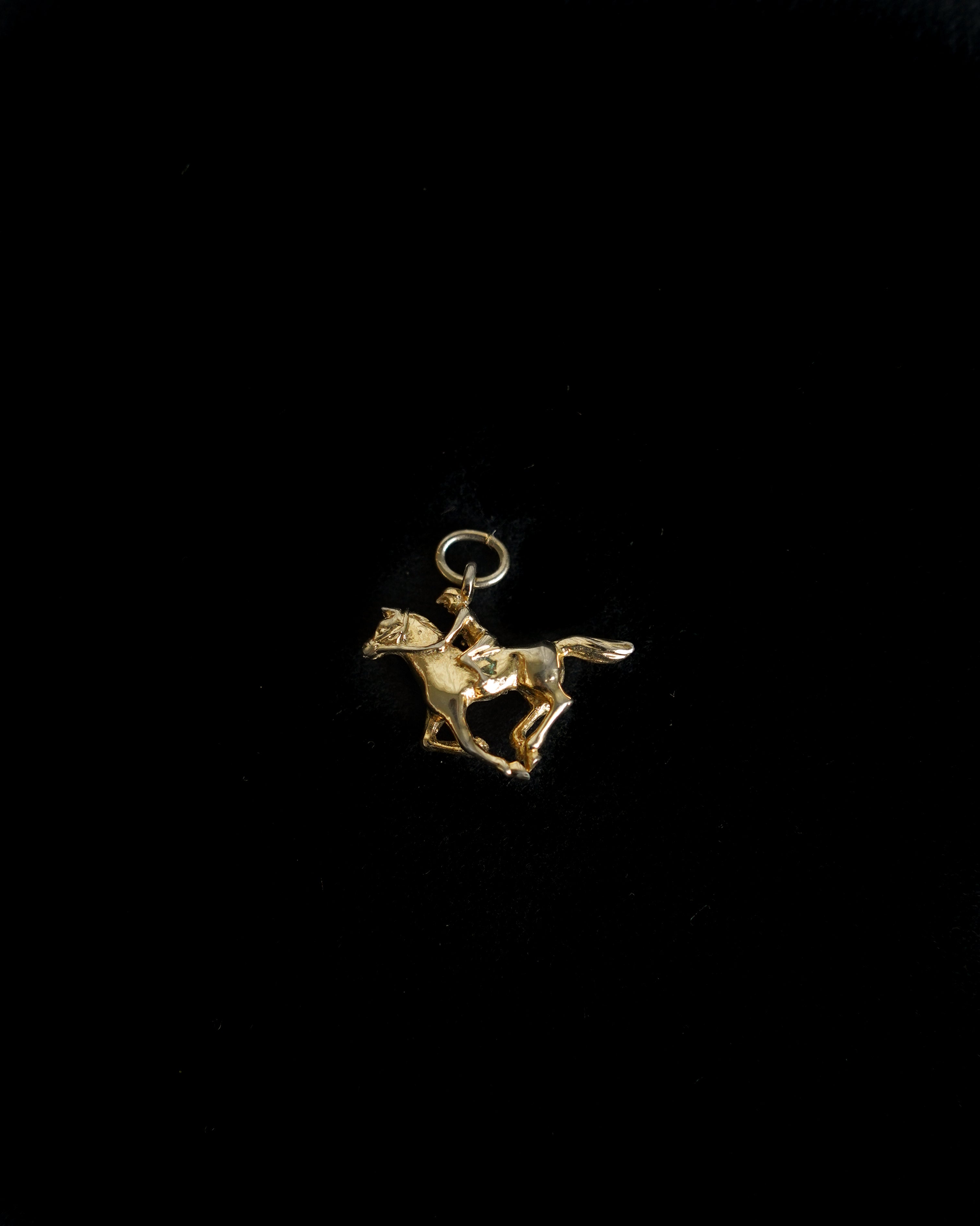 14K Gold Jockey & Horse Charm