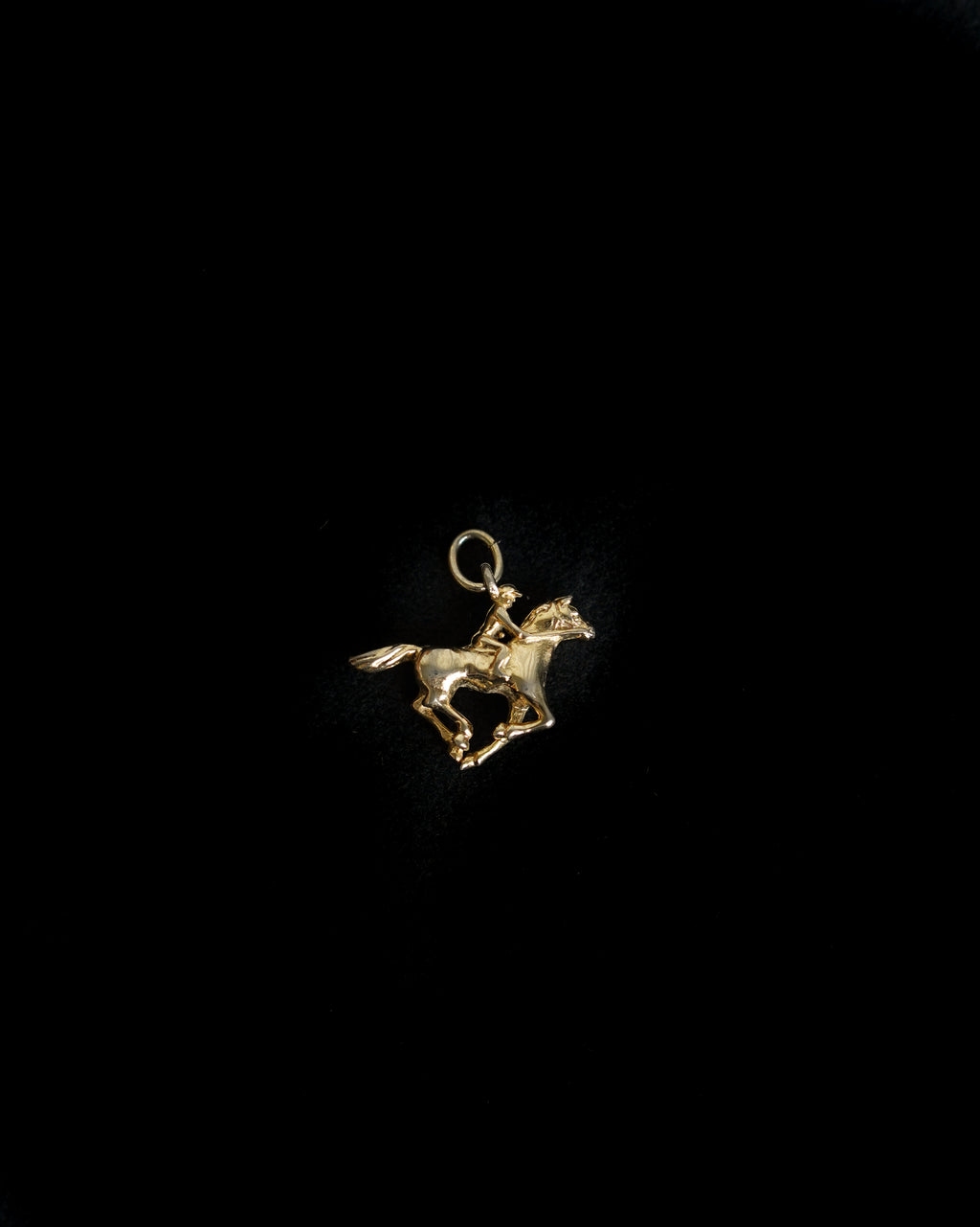 14K Gold Jockey & Horse Charm