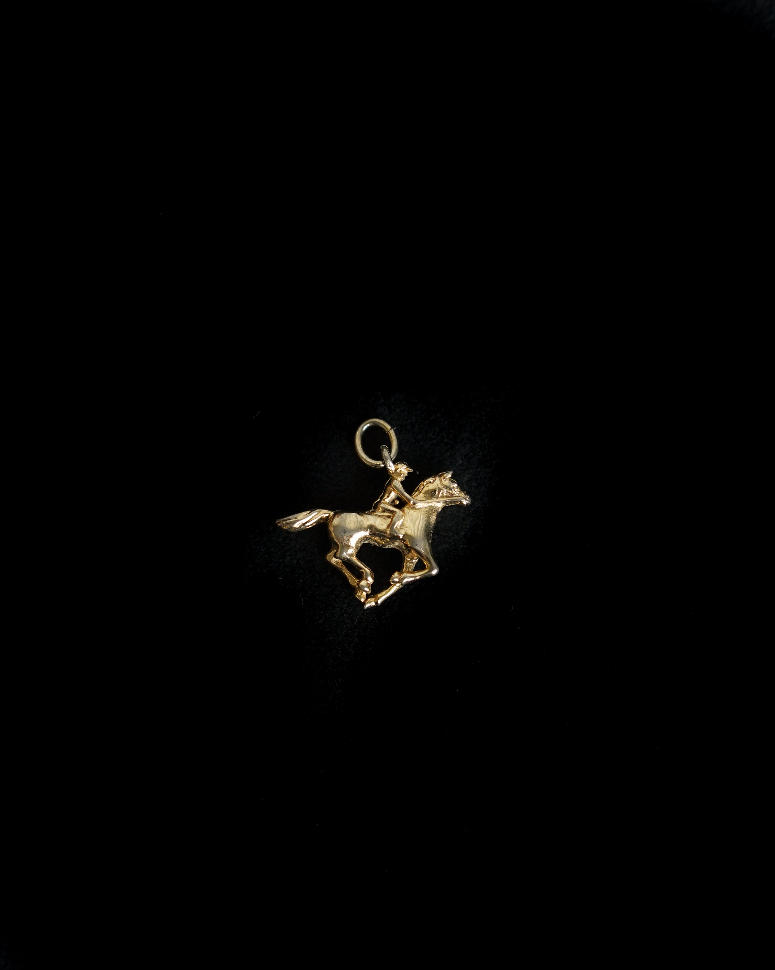 14K Gold Jockey & Horse Charm