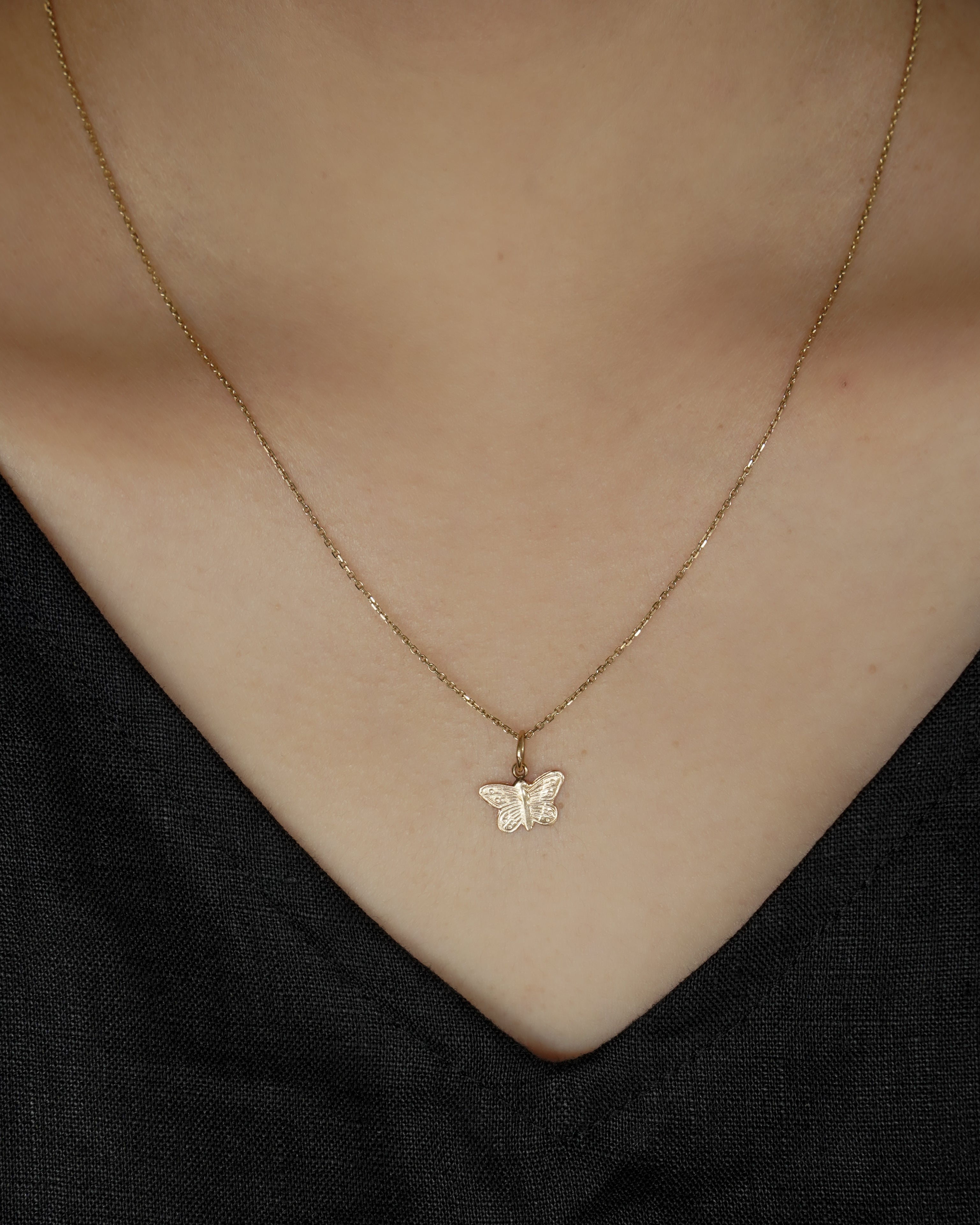 14K Gold Butterfly Charm