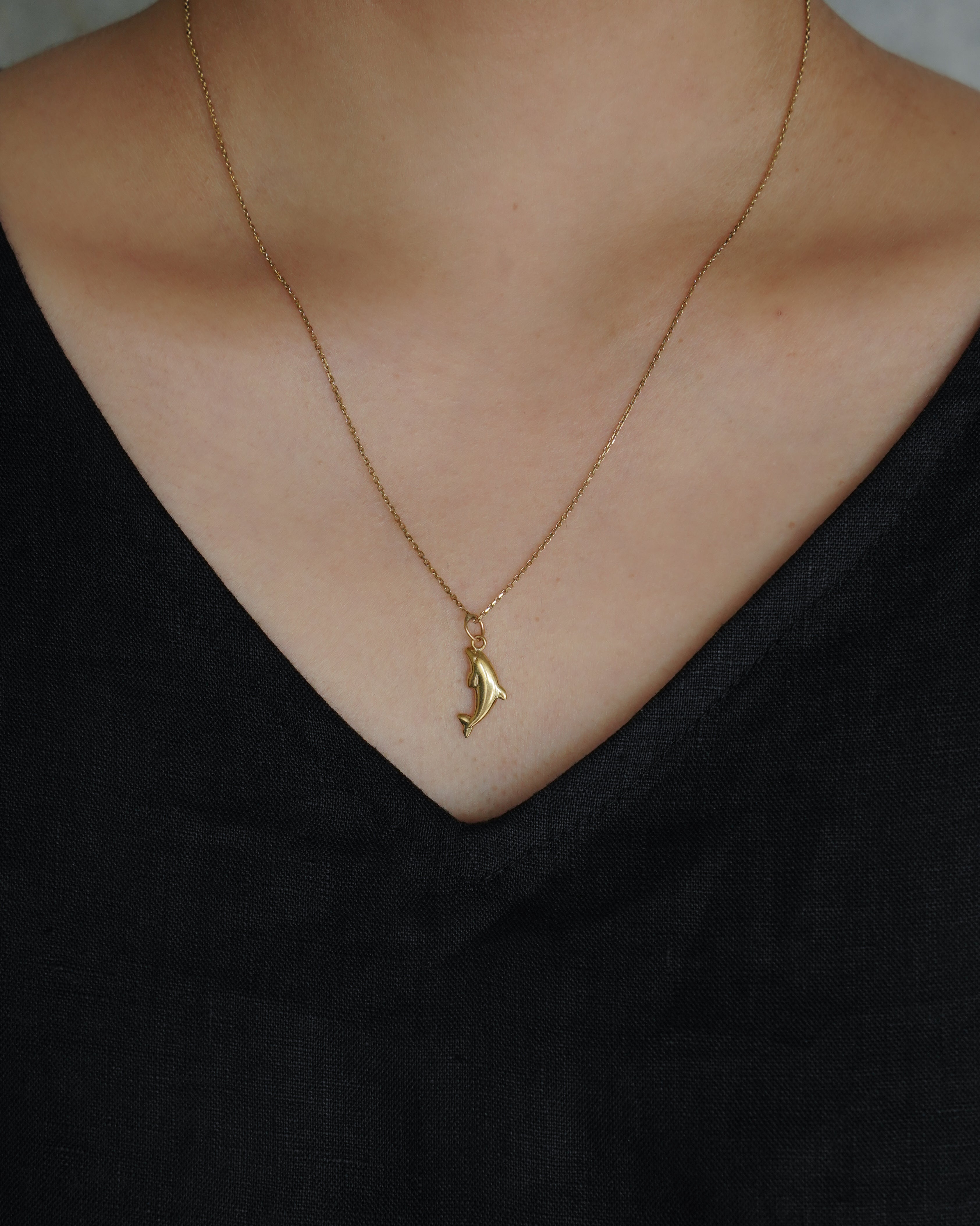 14K Gold Small Dolphin Charm