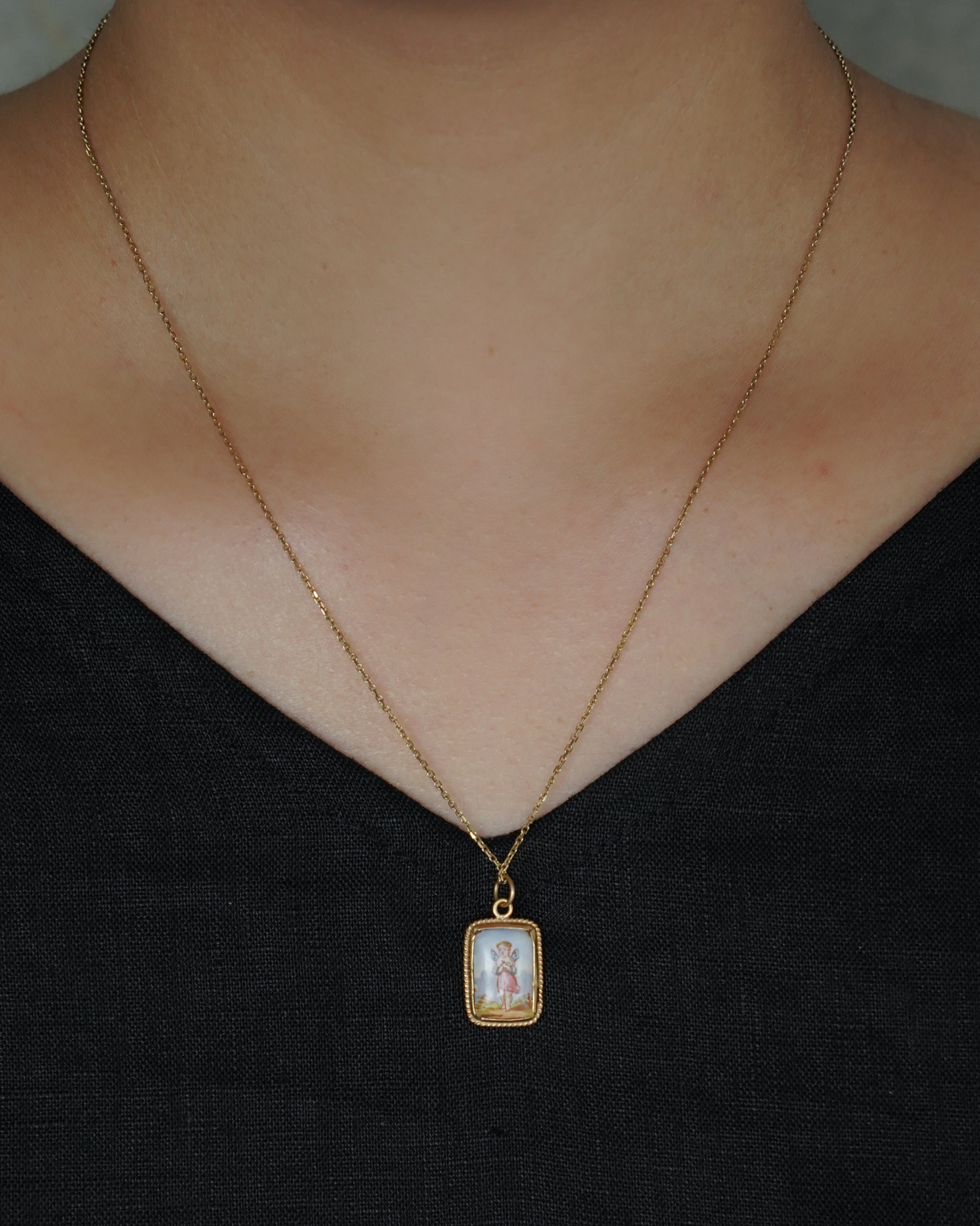 14k Victorian Angel Charm