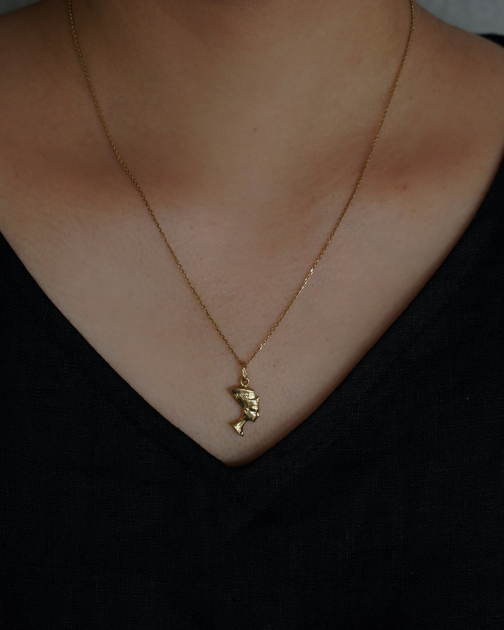 14K Gold Nefertiti Charm