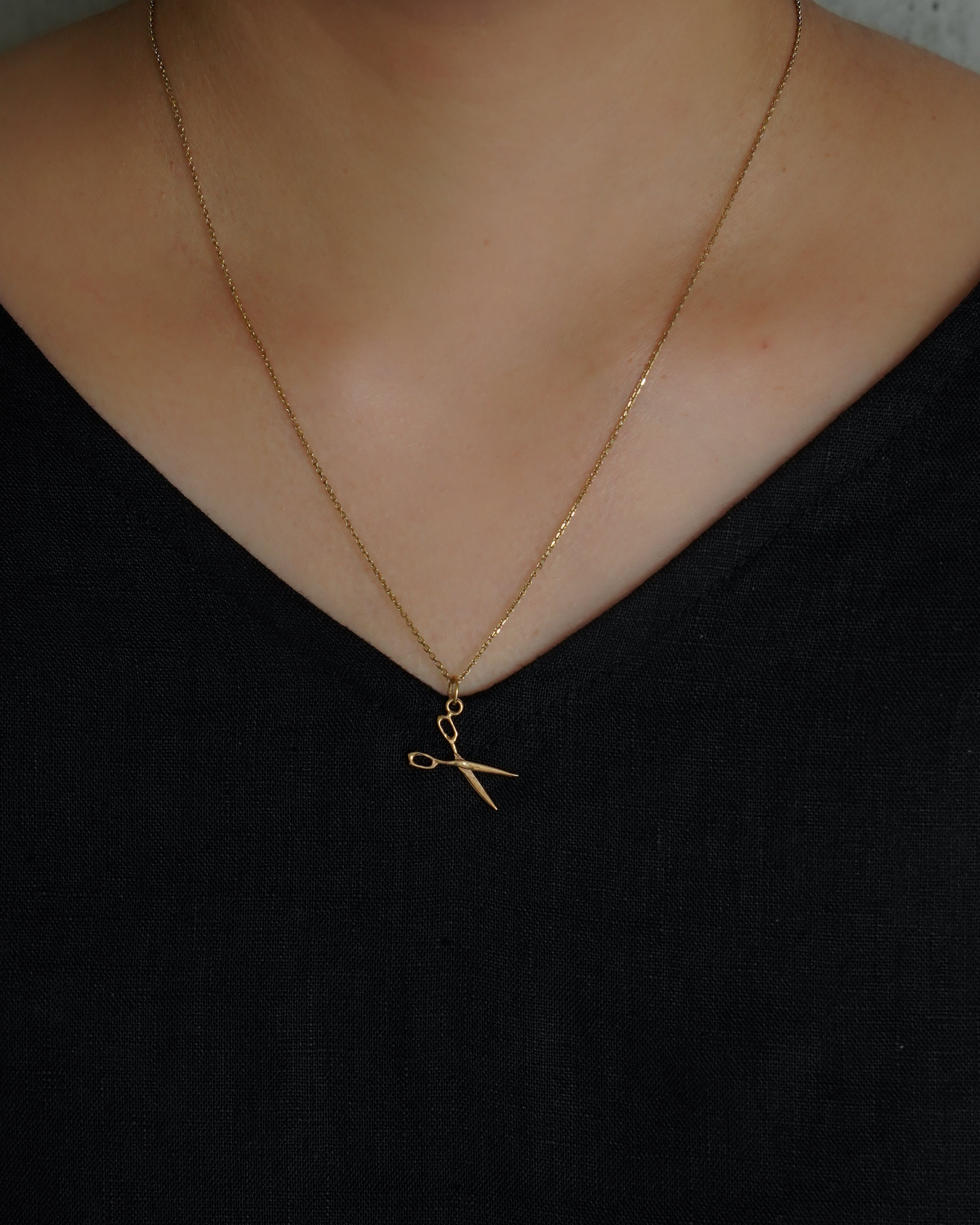 14K Gold Scissor Charm