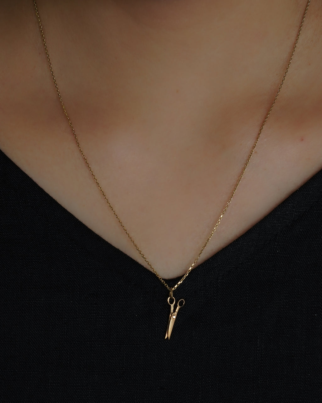 14K Gold Scissor Charm
