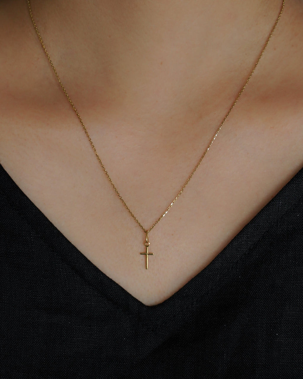 14K Gold Cross Charm