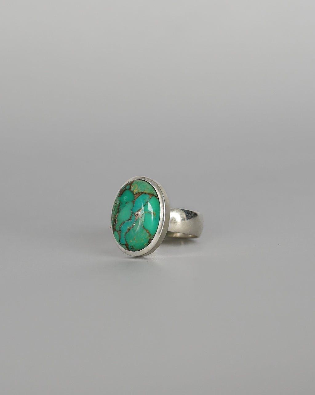 Natural Green Turquoise Ring (SVR25029)