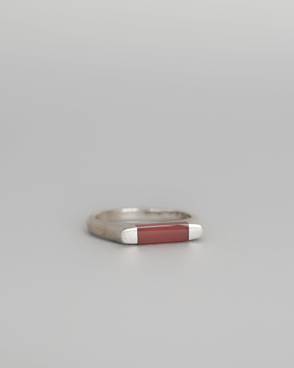 Red Coral Silver Ring (SVR25032-2)