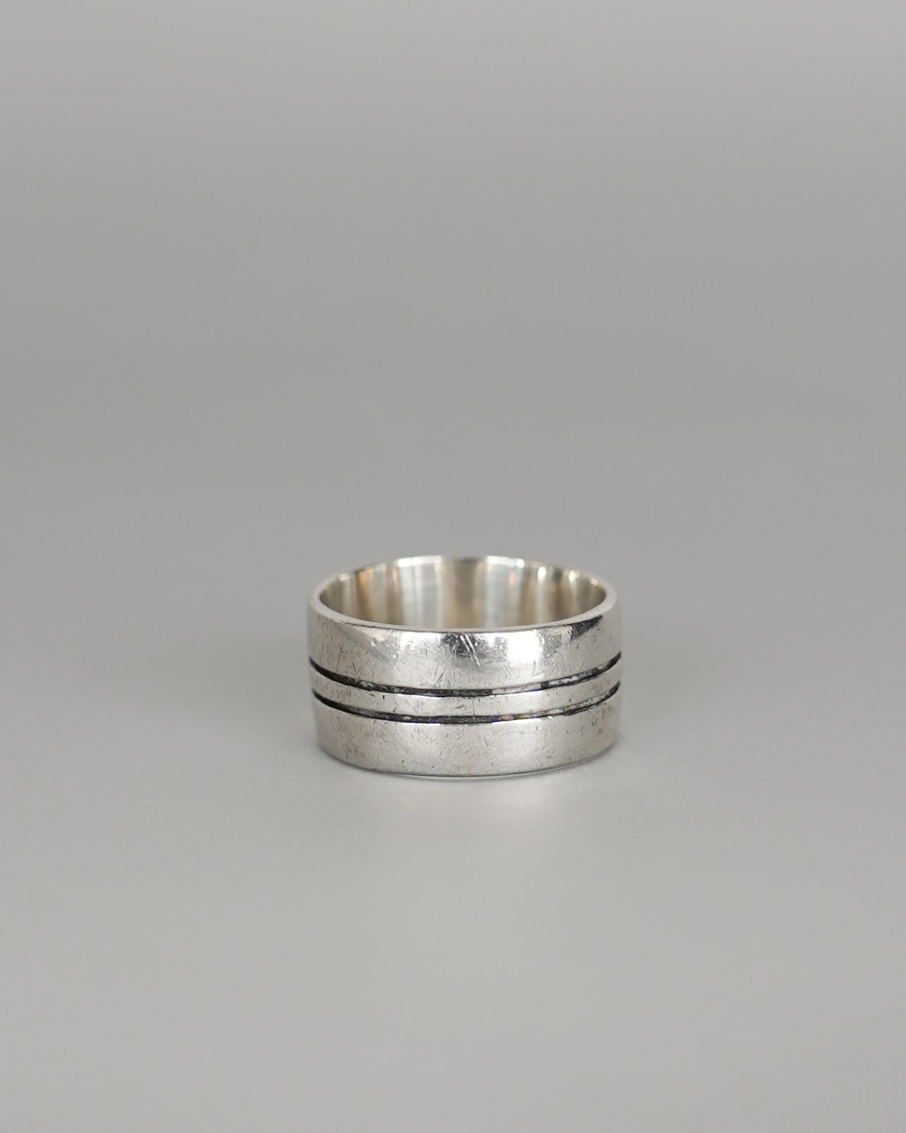 Double Line Silver Ring (SVR-25044)