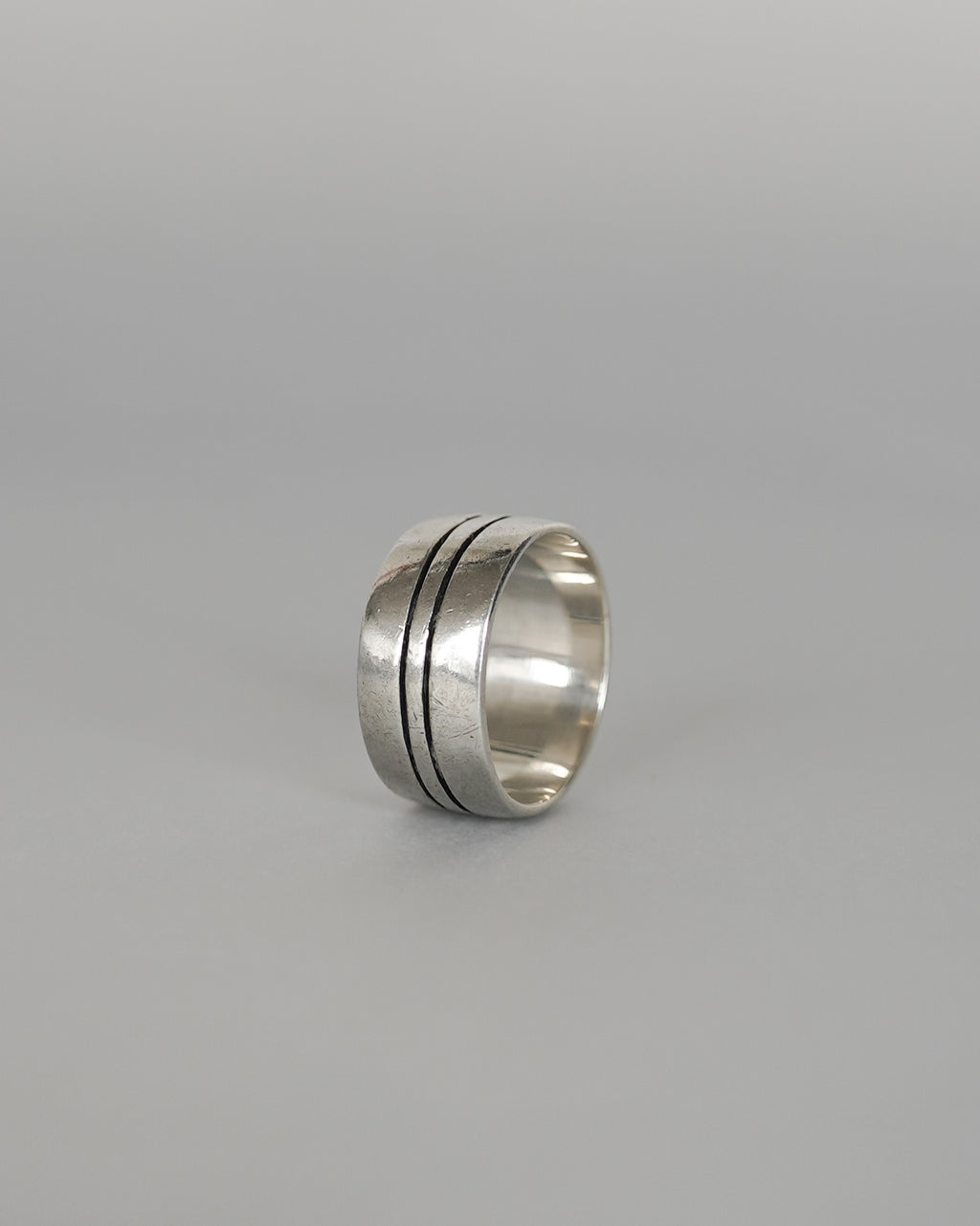 Double Line Silver Ring (SVR-25044)