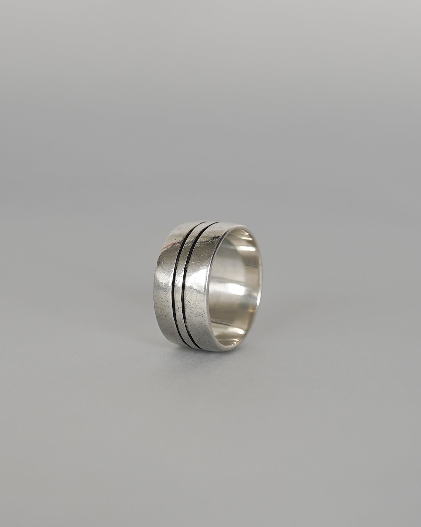 Double Line Silver Ring (SVR-25044)