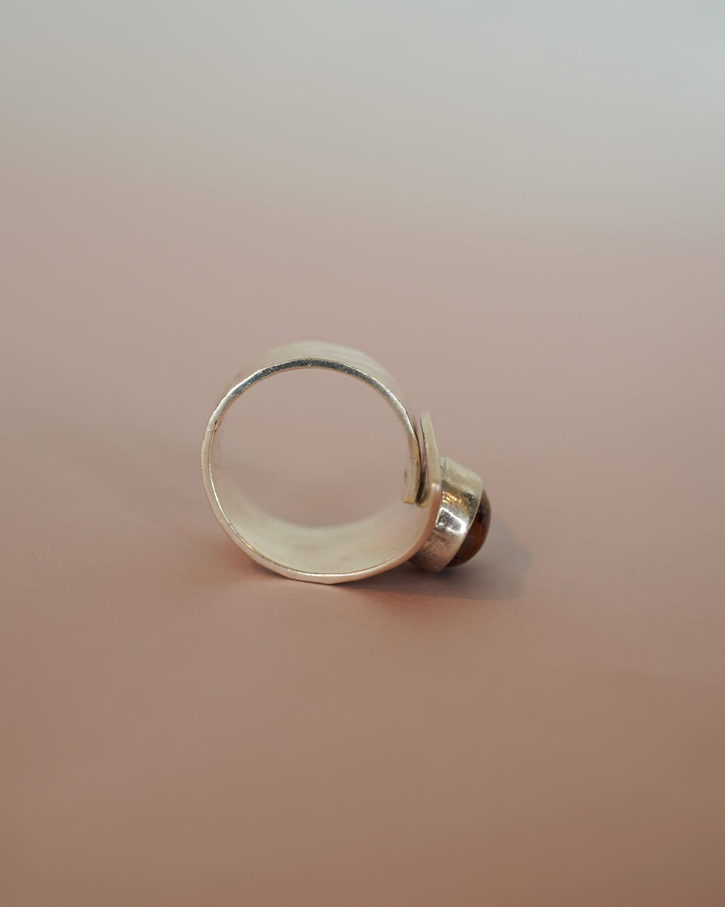 Brown Amber Silver Ring (SVR2502)