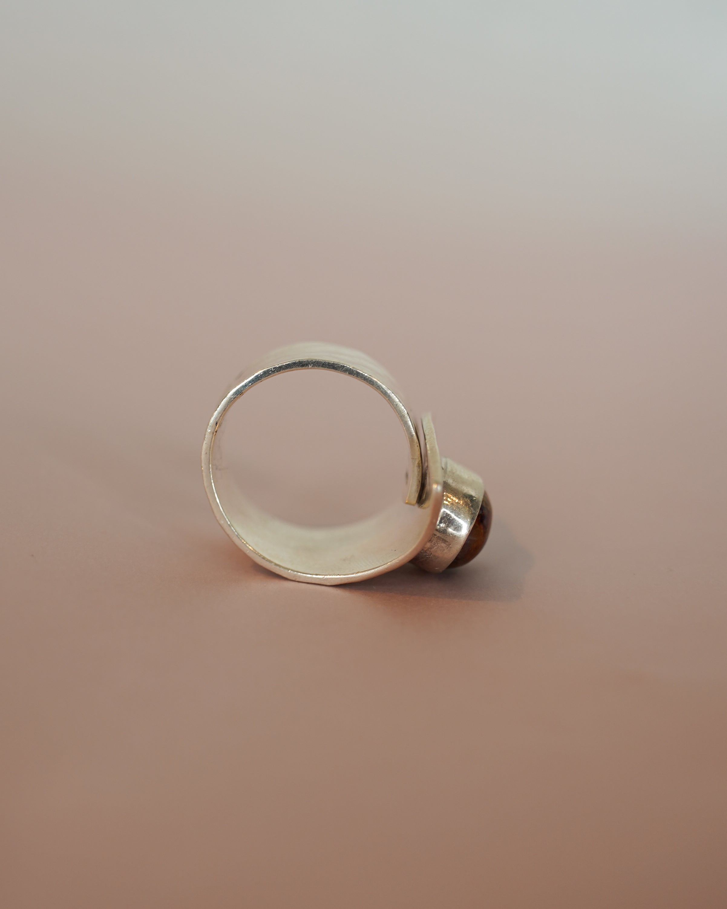 Brown Amber Silver Ring (SVR2502)