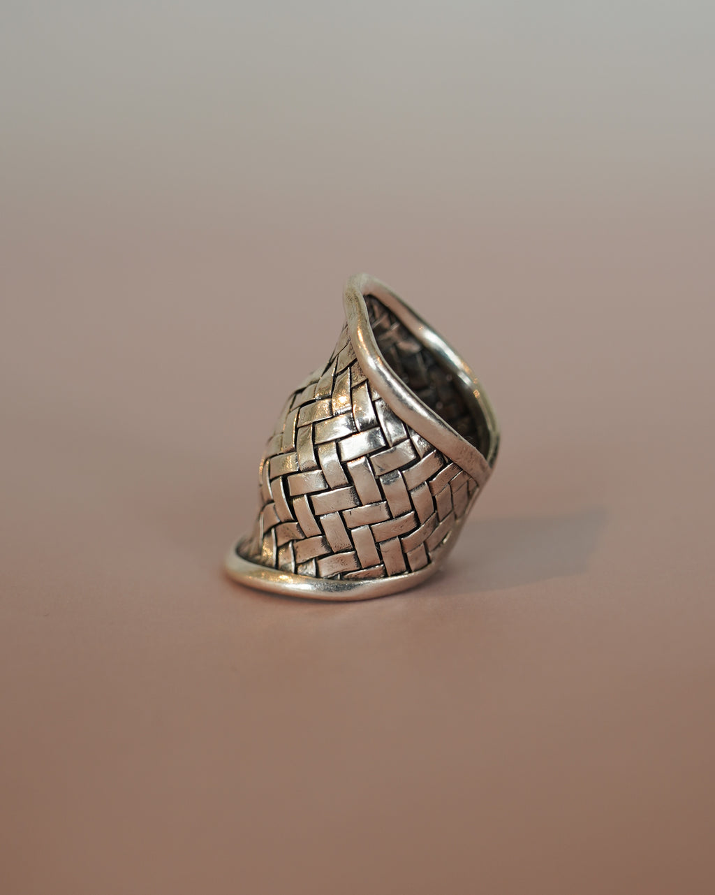 Woven Texture Silver Ring (SVR25003)