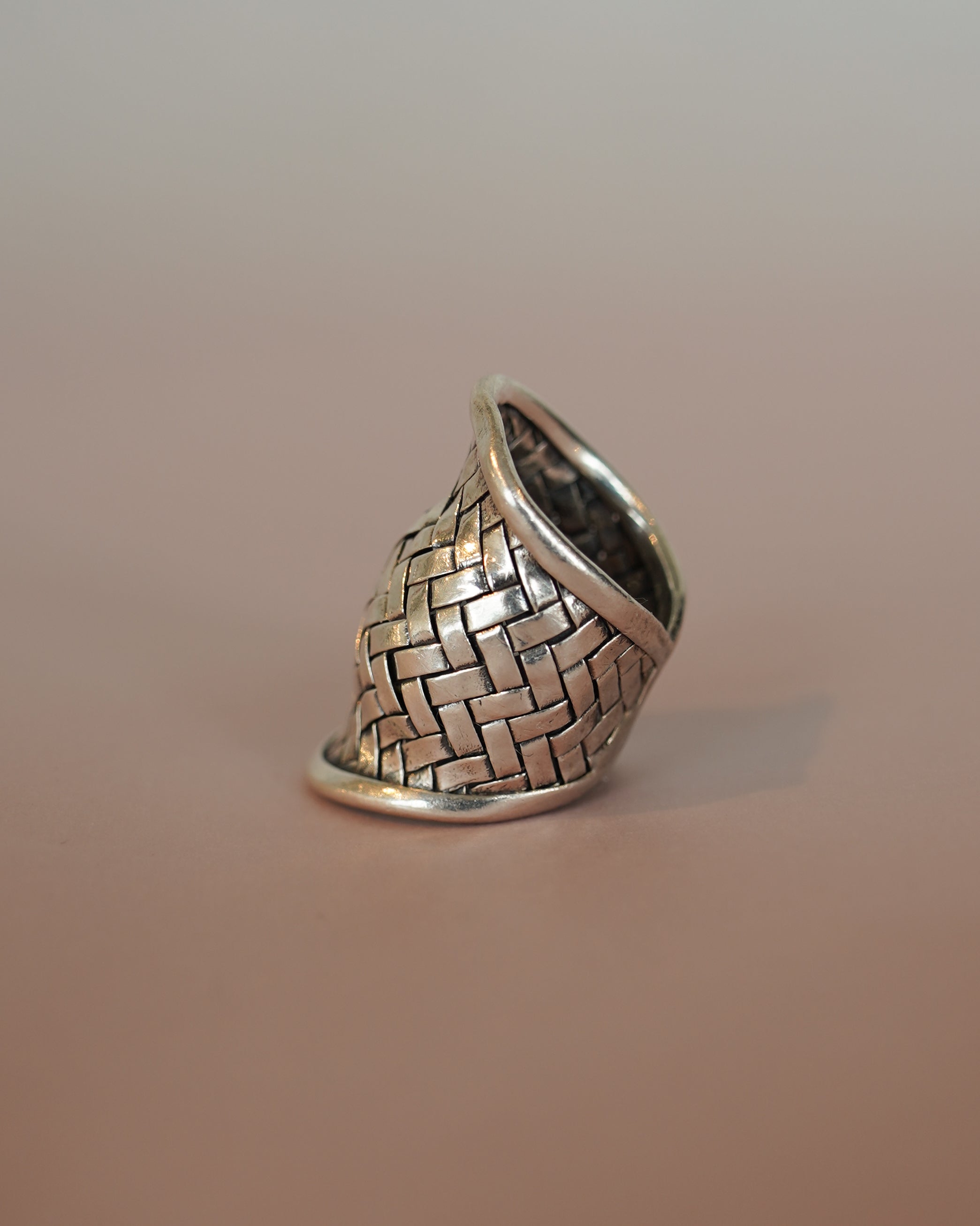 Woven Texture Silver Ring (SVR25003)