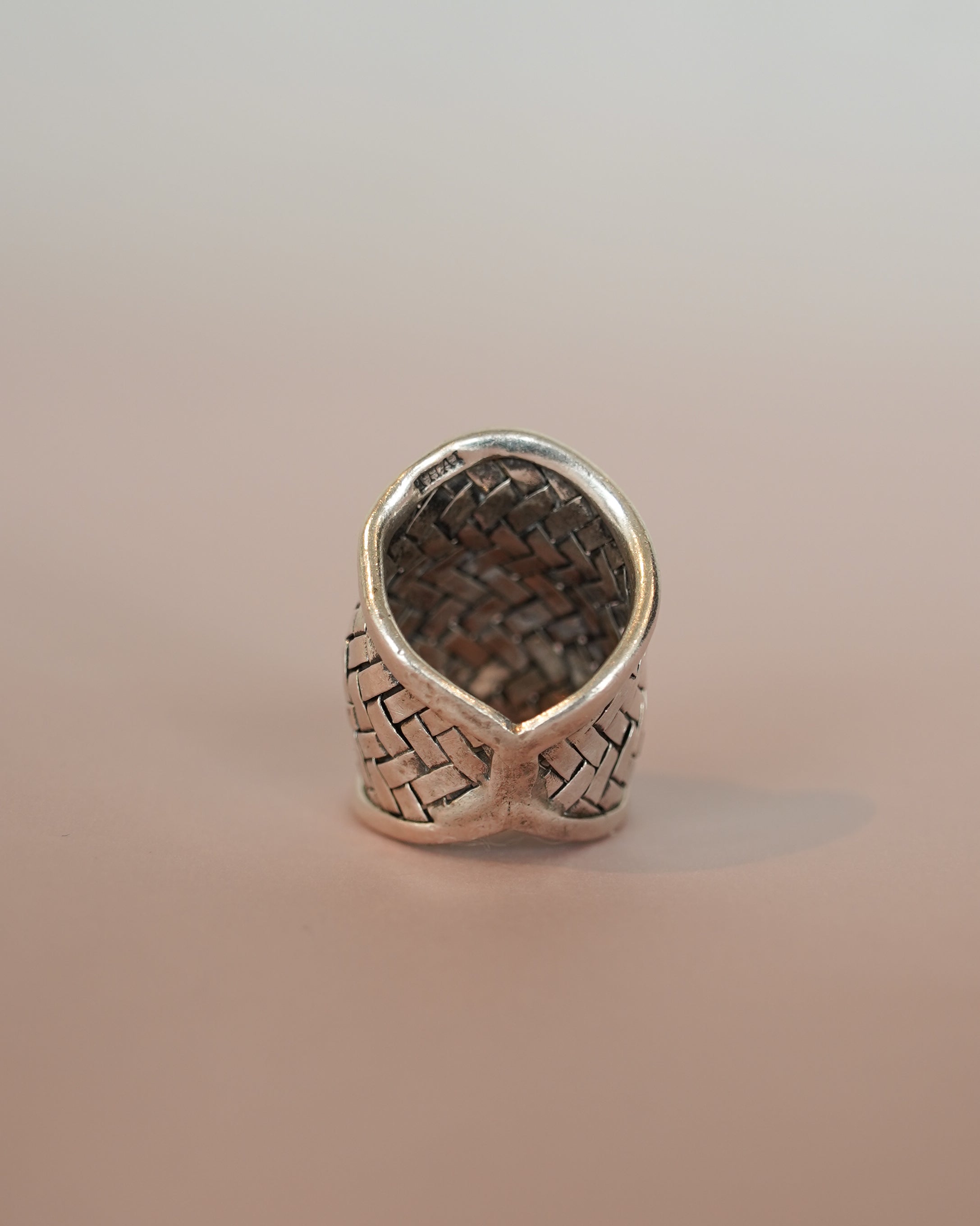 Woven Texture Silver Ring (SVR25003)