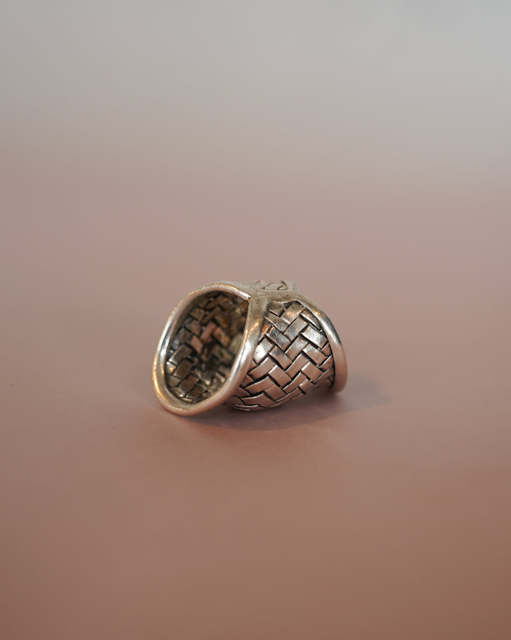 Woven Texture Silver Ring (SVR25003)