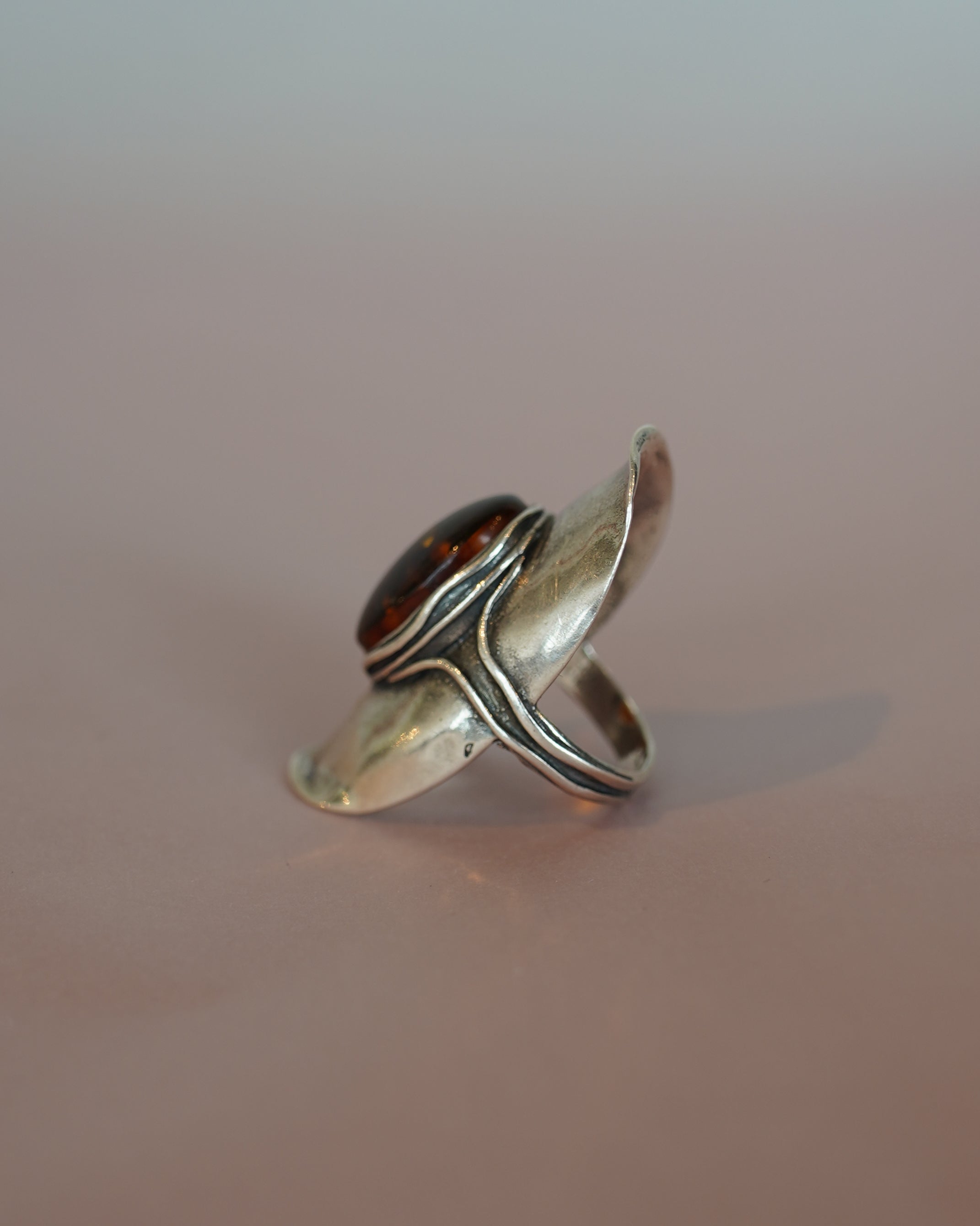 Amber Silver Ring (SVR2508)