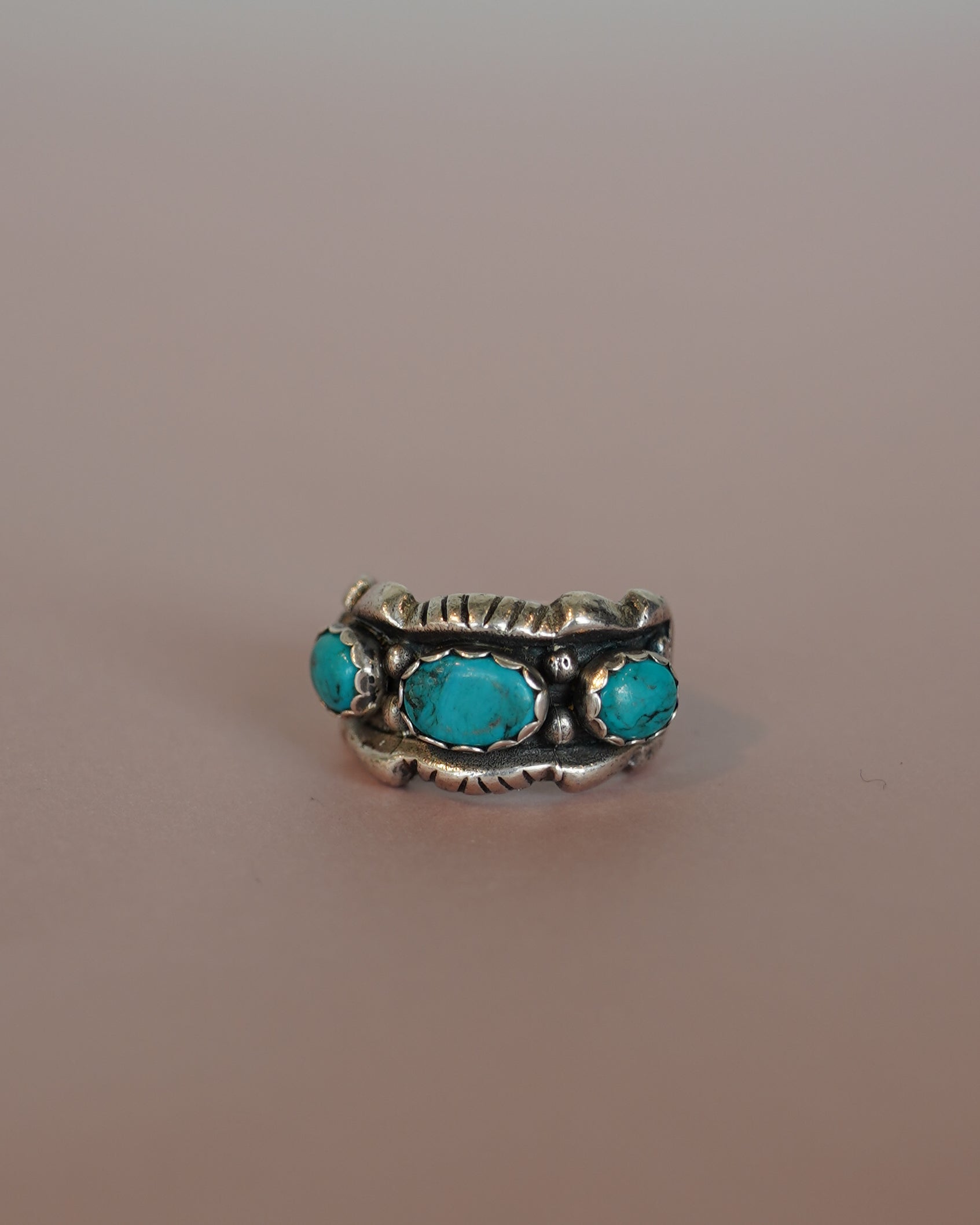 Turquoise Leaf Silver Ring (SVR25009)