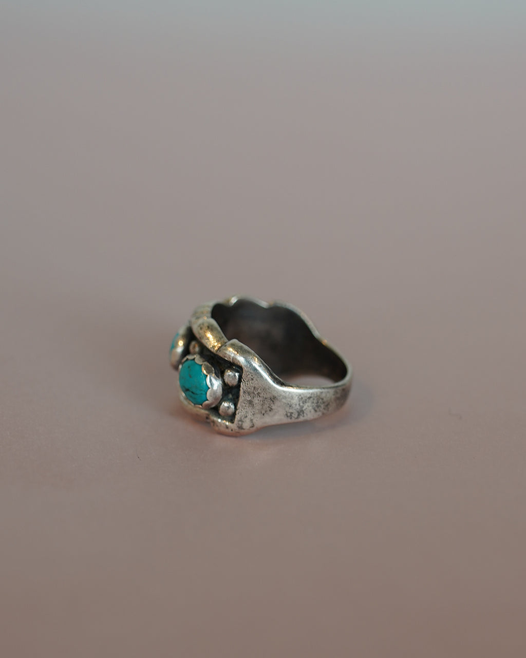 Turquoise Leaf Silver Ring (SVR25009)
