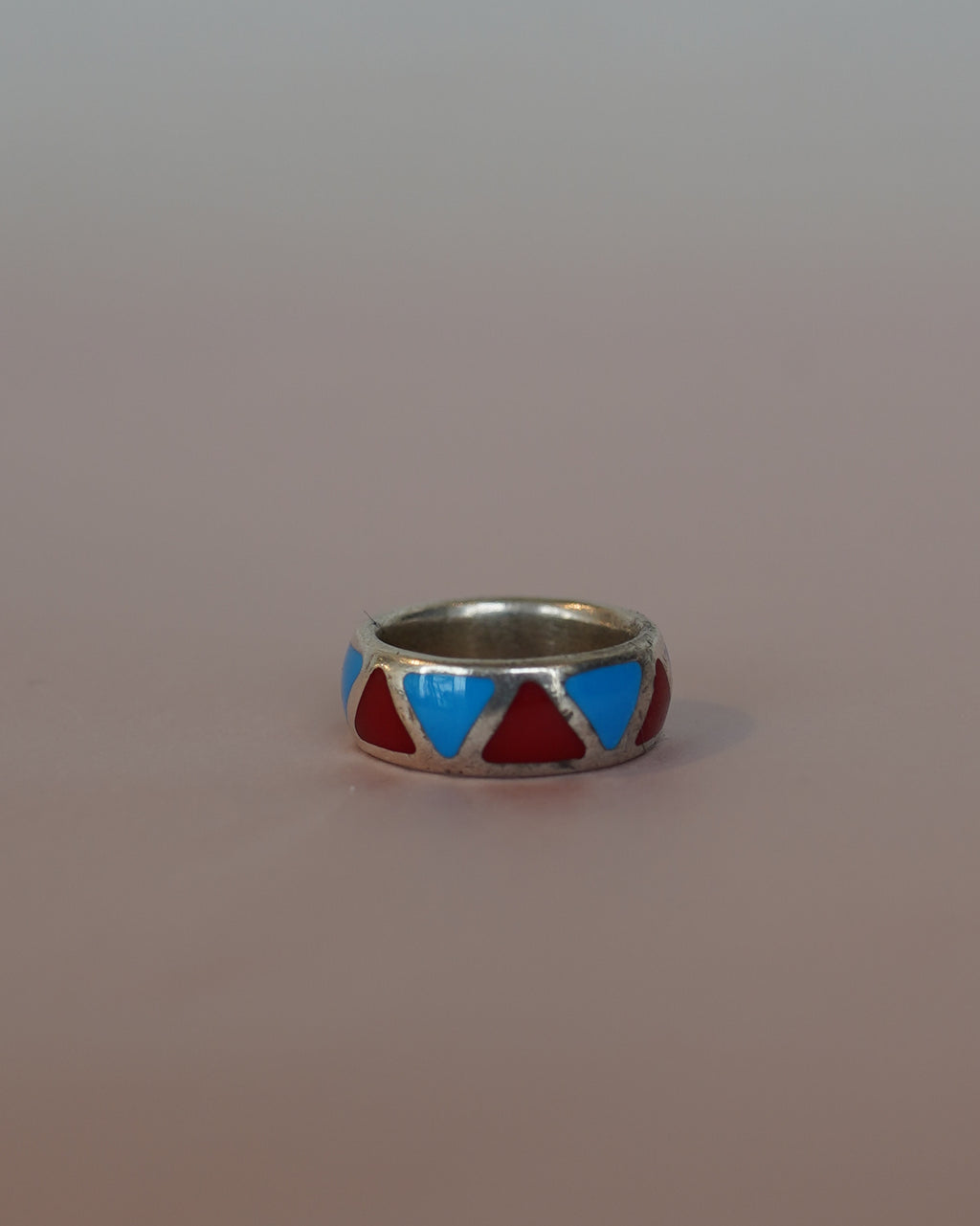 Turquoise & Coral Band Ring (SVR25013)
