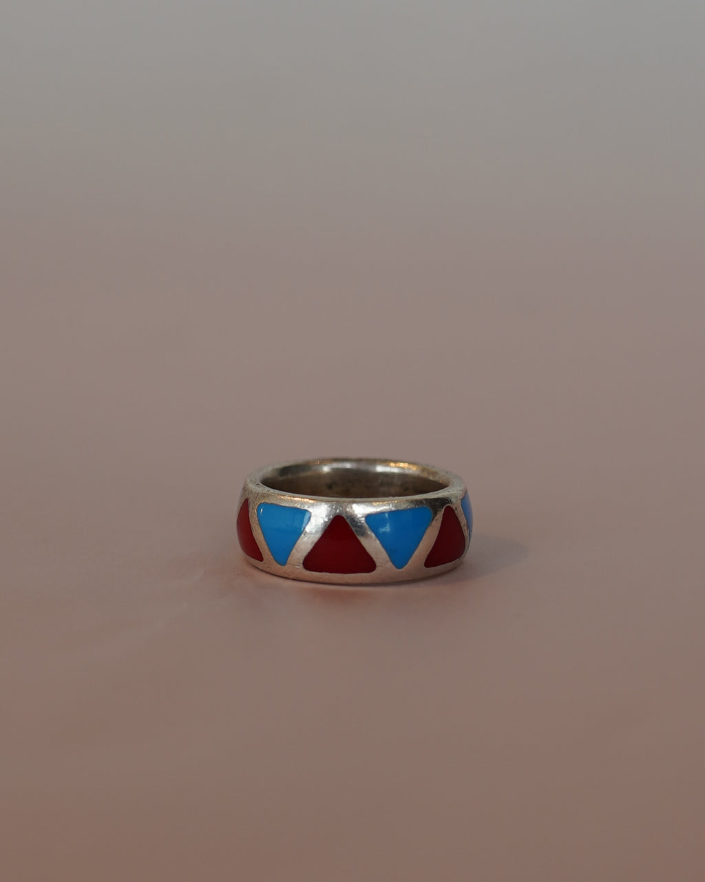 Turquoise & Coral Band Ring (SVR25013)