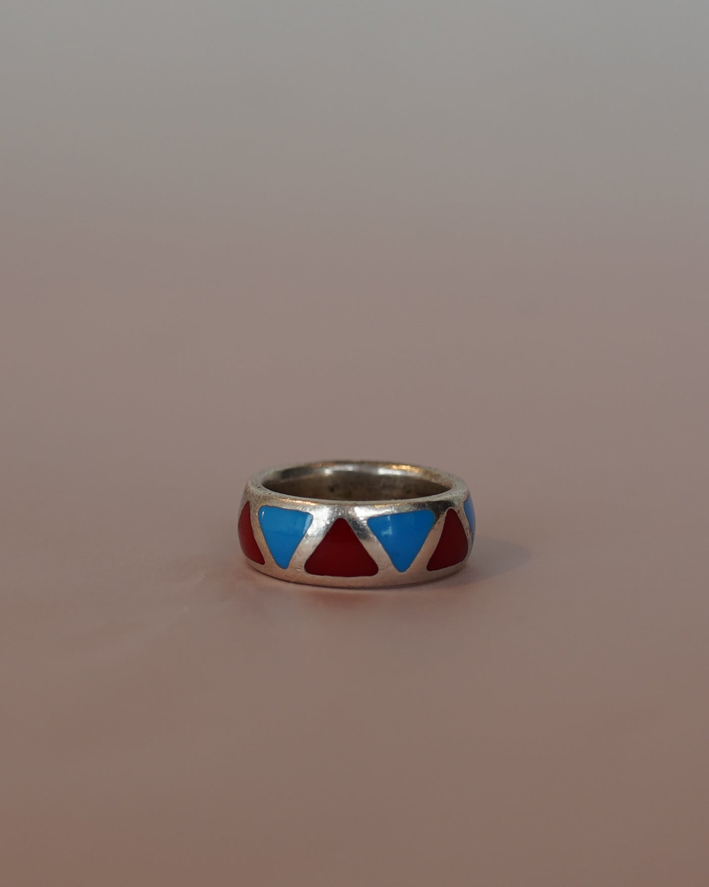 Turquoise & Coral Band Ring (SVR25013)