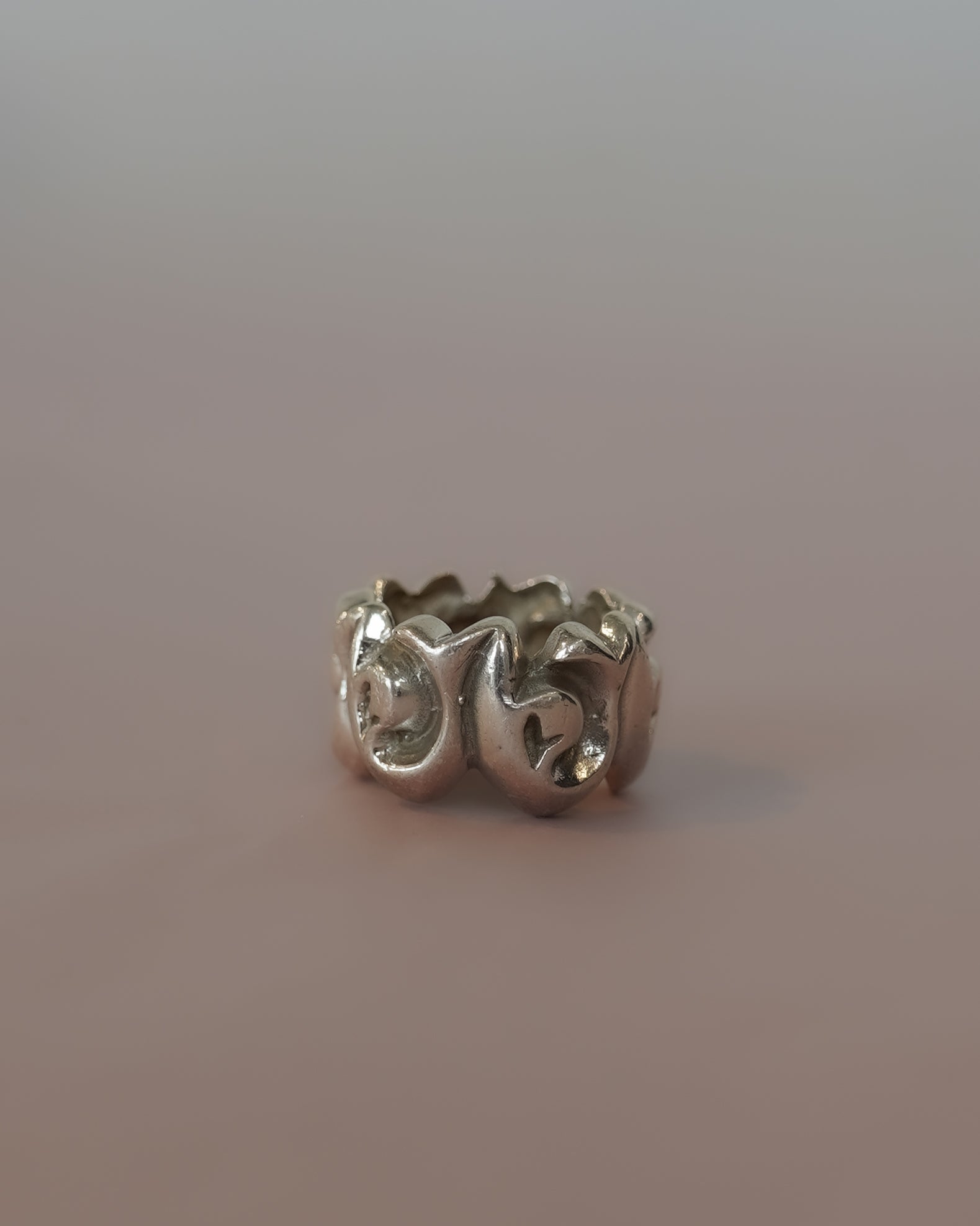 Solid Heart Link Ring (SVR25016)