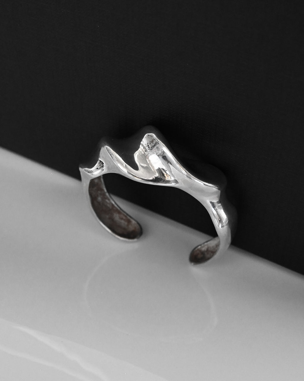 Silver Wavy Bangle Made In Mexico