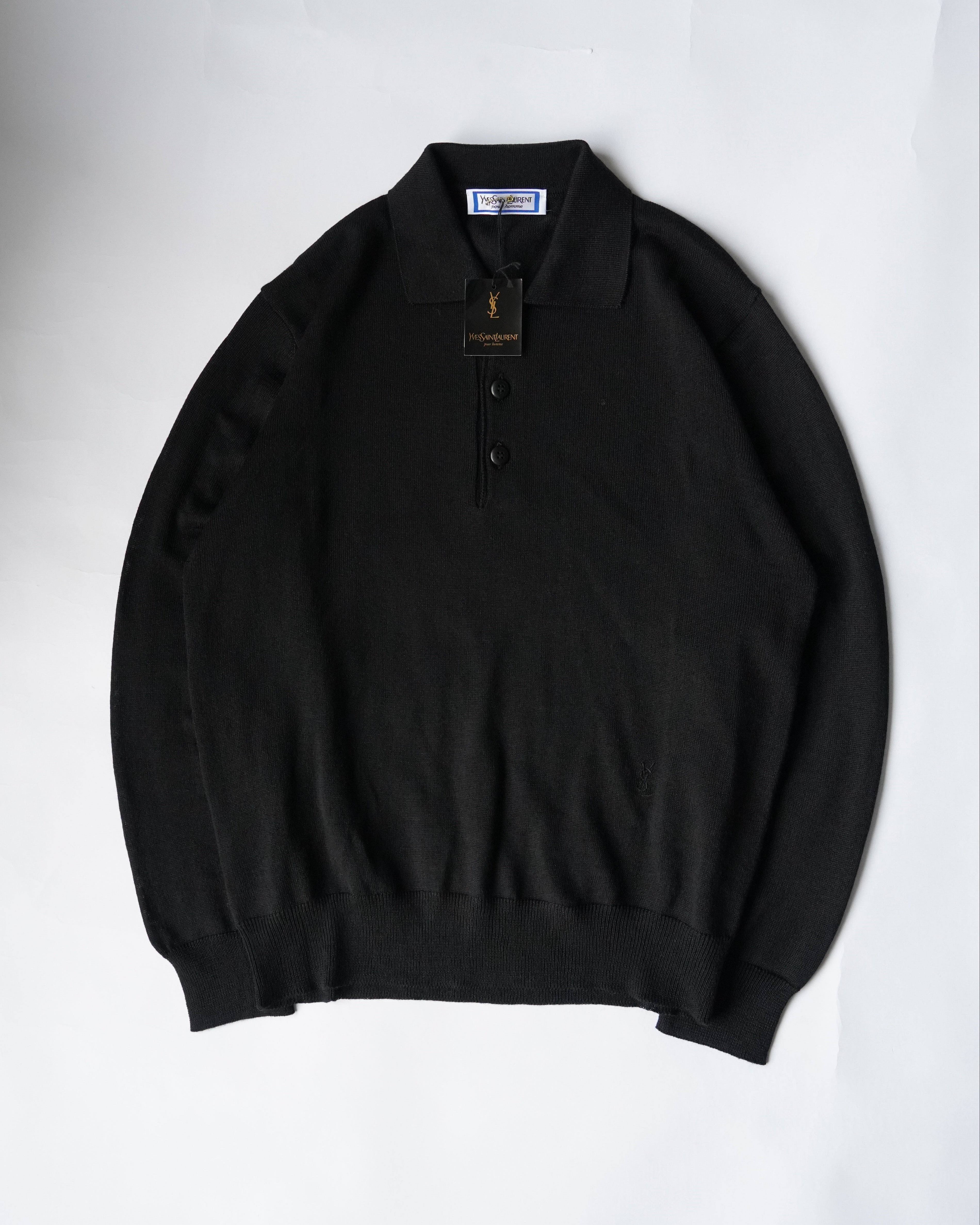 "YVES SAINT LAURENT" Wool Blend Knit Polo