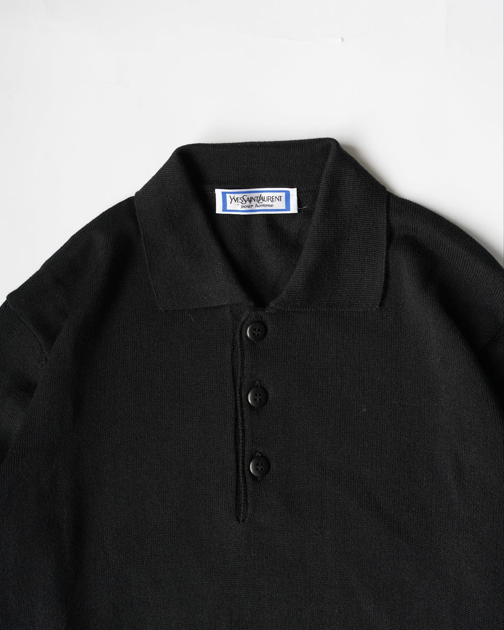 "YVES SAINT LAURENT" Wool Blend Knit Polo