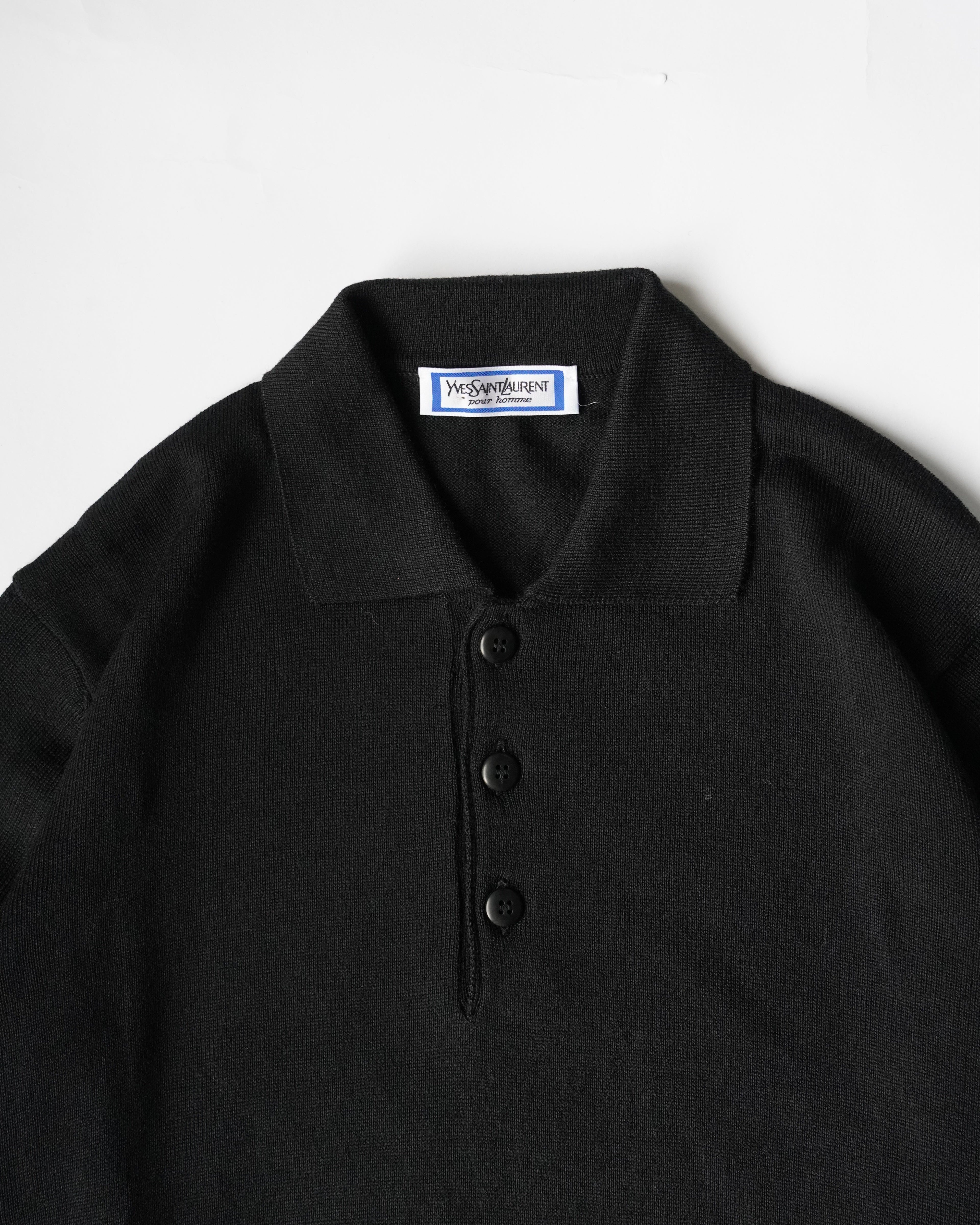 "YVES SAINT LAURENT" Wool Blend Knit Polo