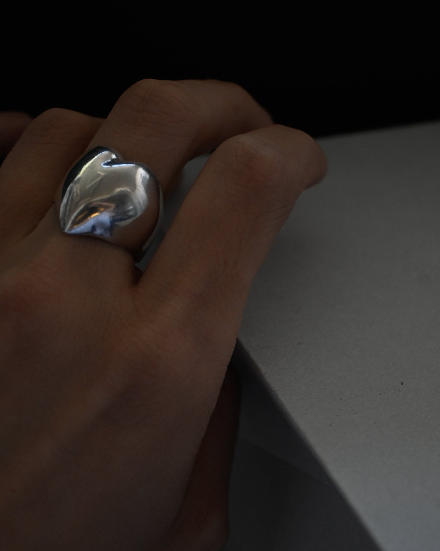 Silver Heart Ring - 13.5号