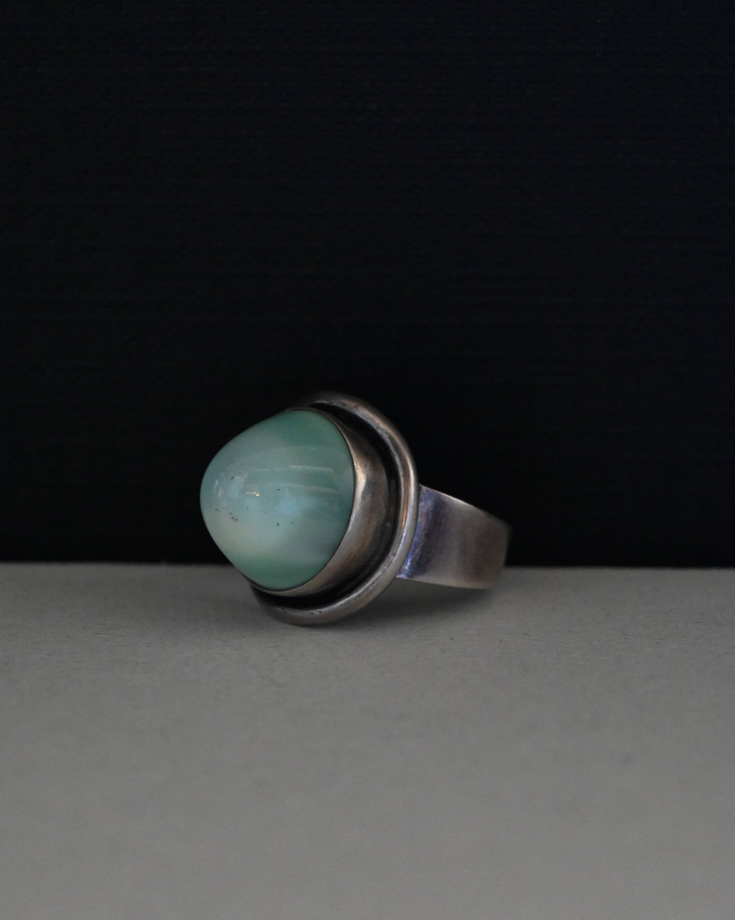 Silver Glass Ring - 14号