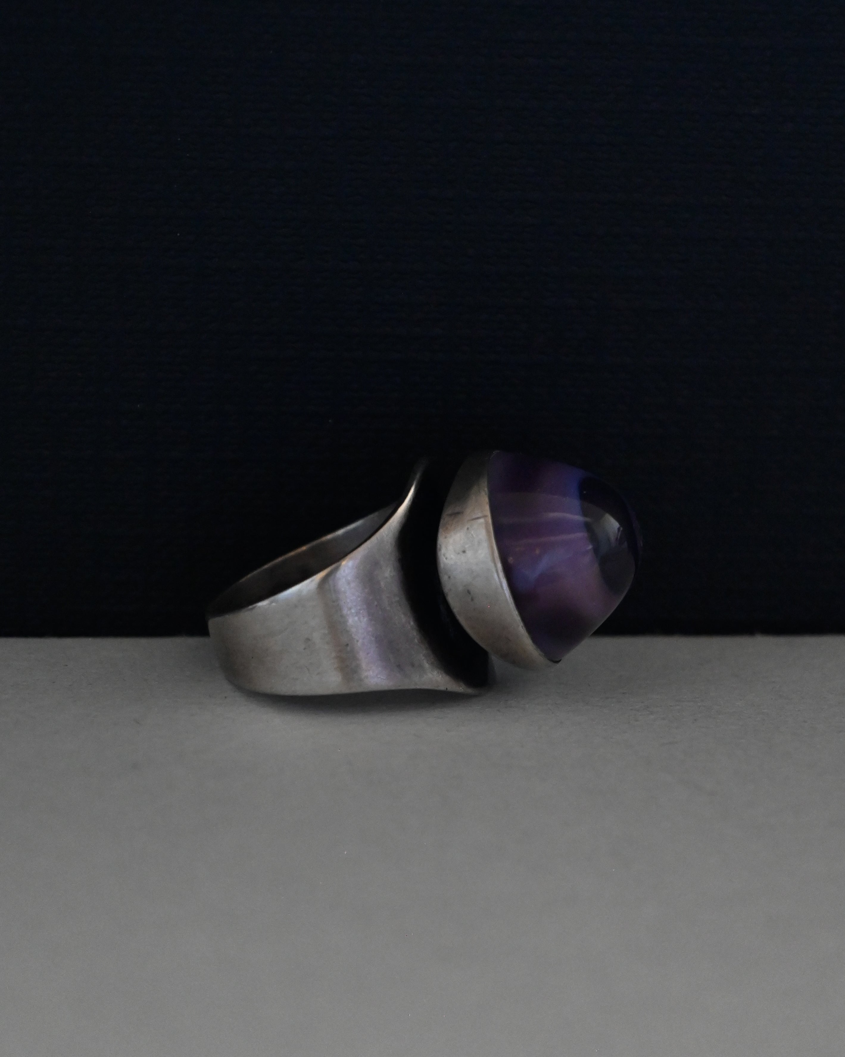 Silver Glass Ring - 12号