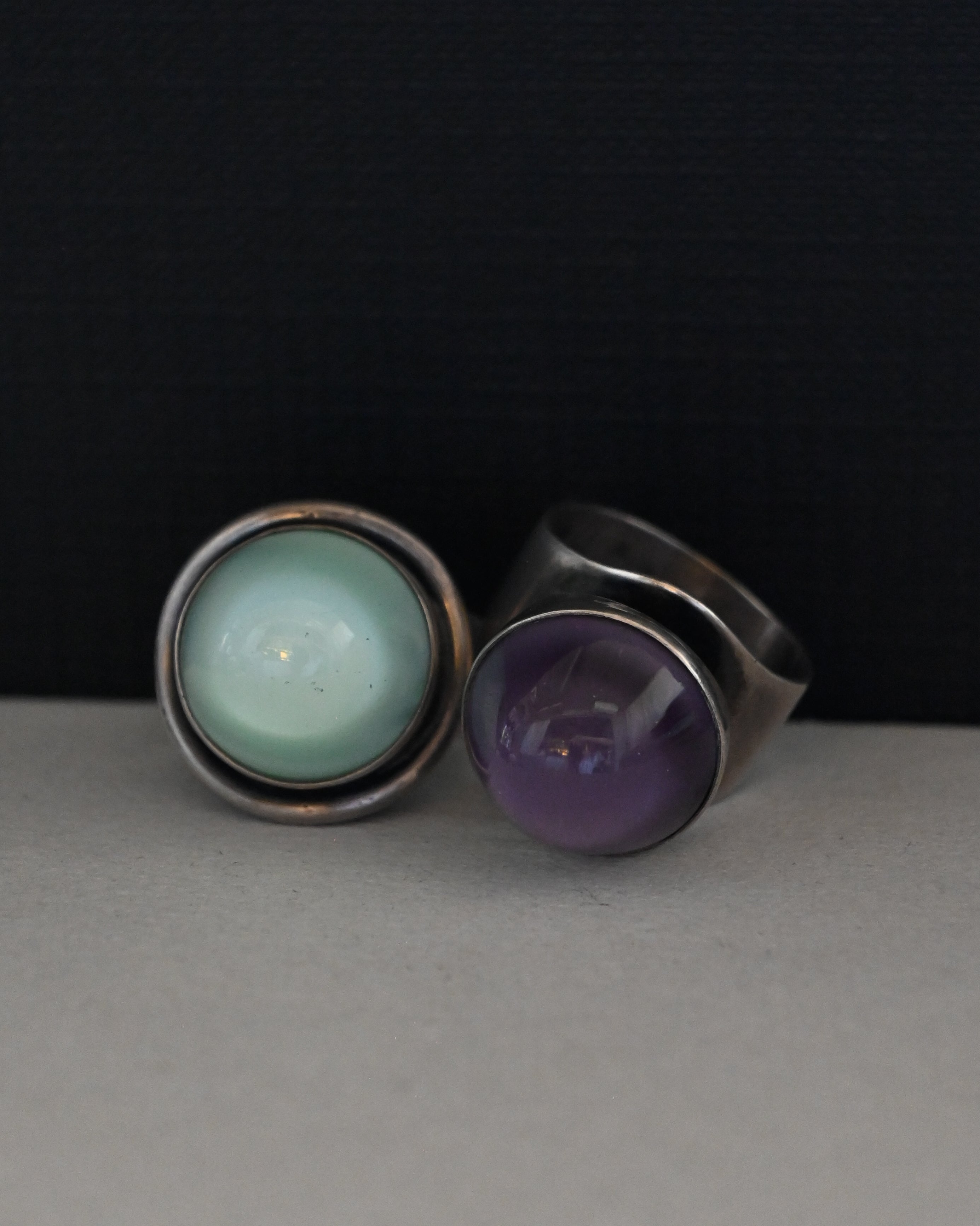 Silver Glass Ring - 12号