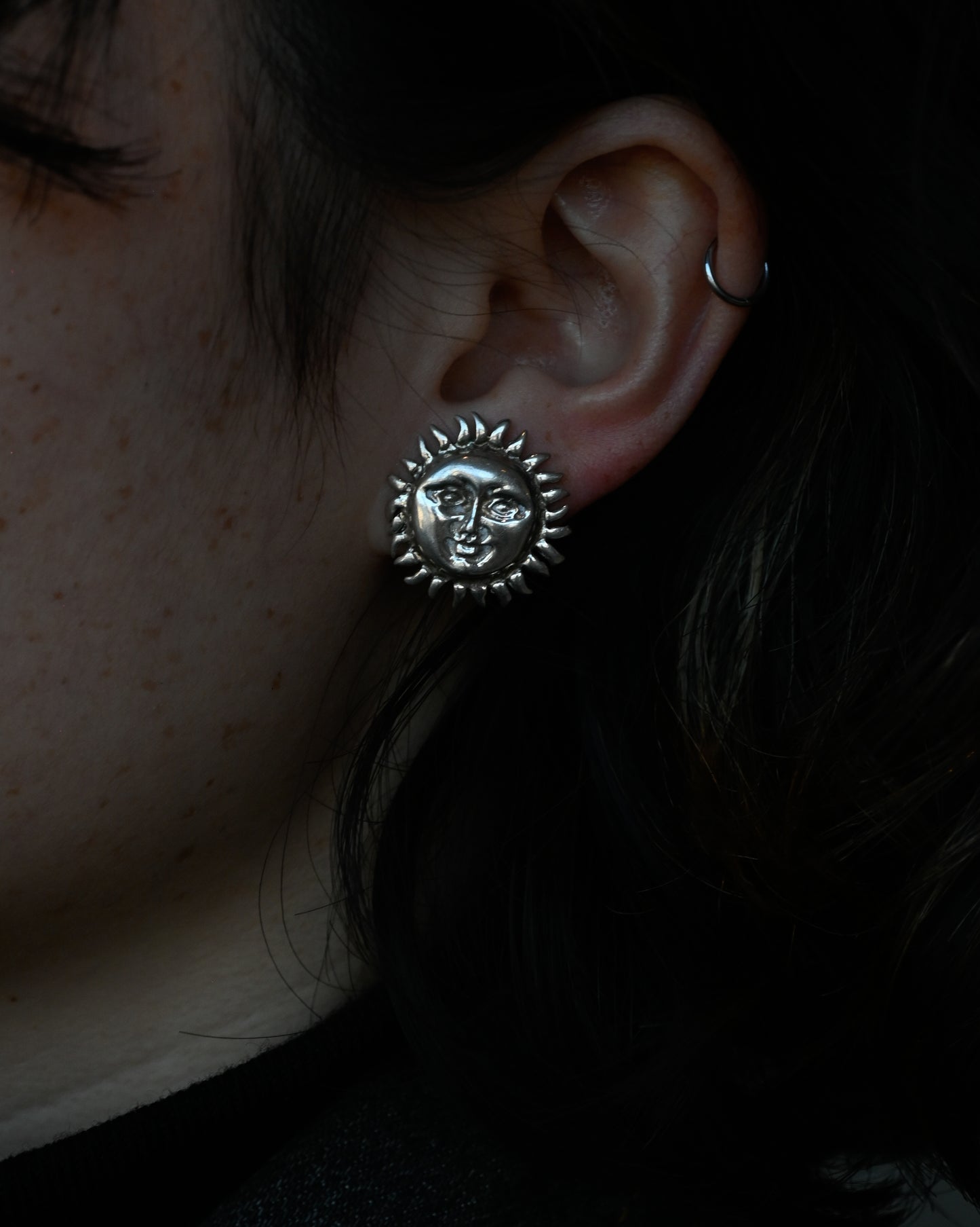 Silver Sun Earrings