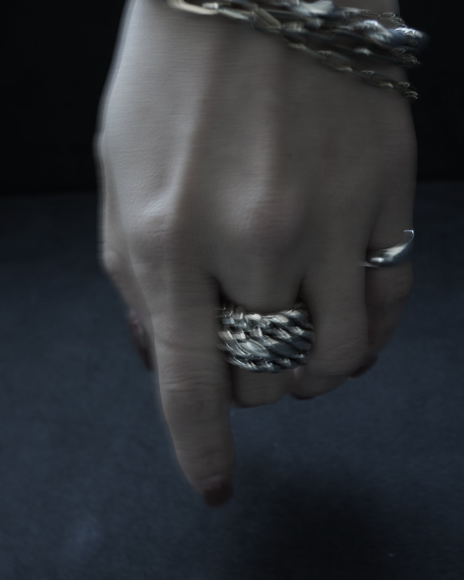 Wide Chain Silver Ring (SVR-26008)